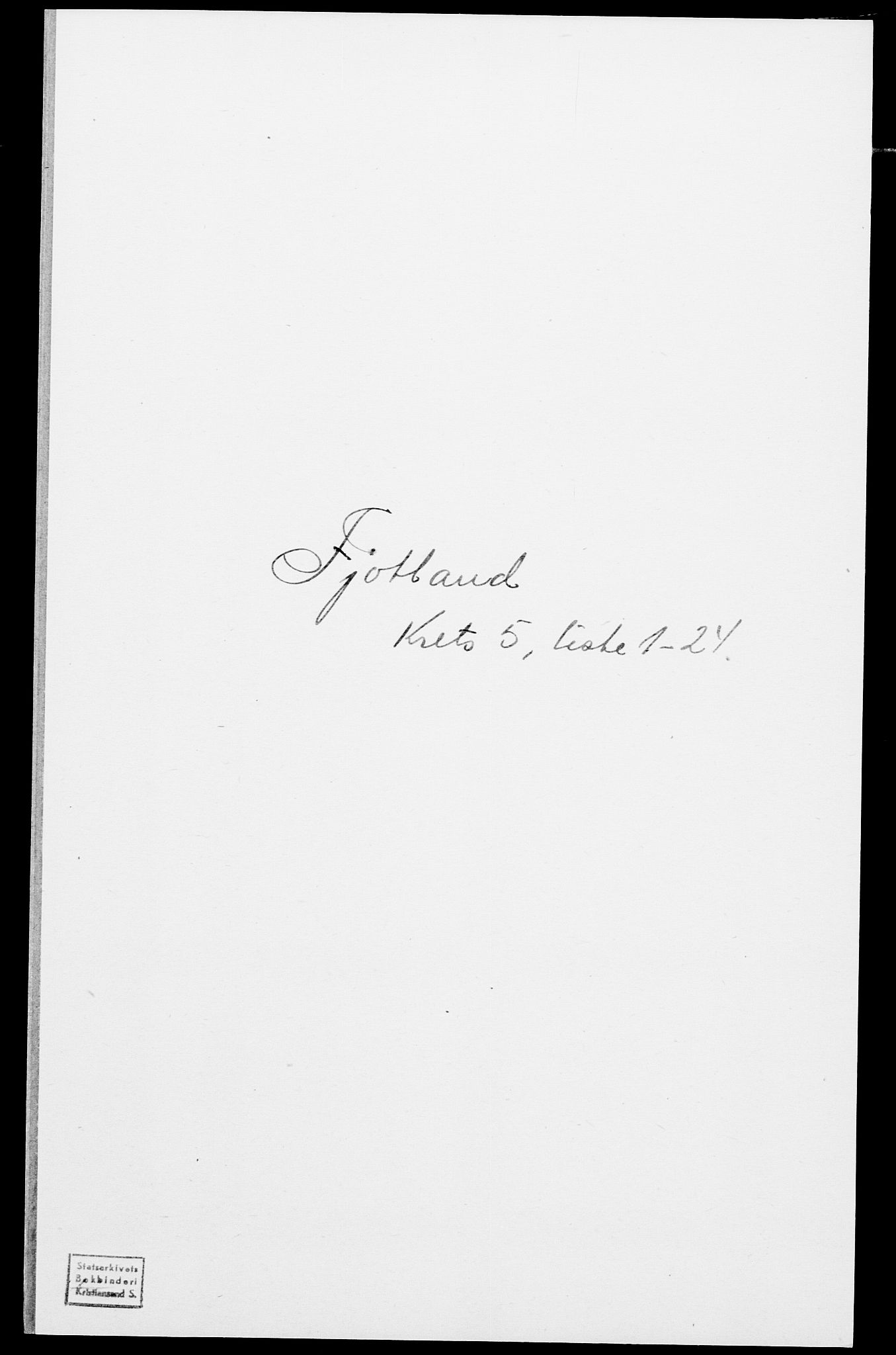 SAK, 1875 census for 1036P Fjotland, 1875, p. 298