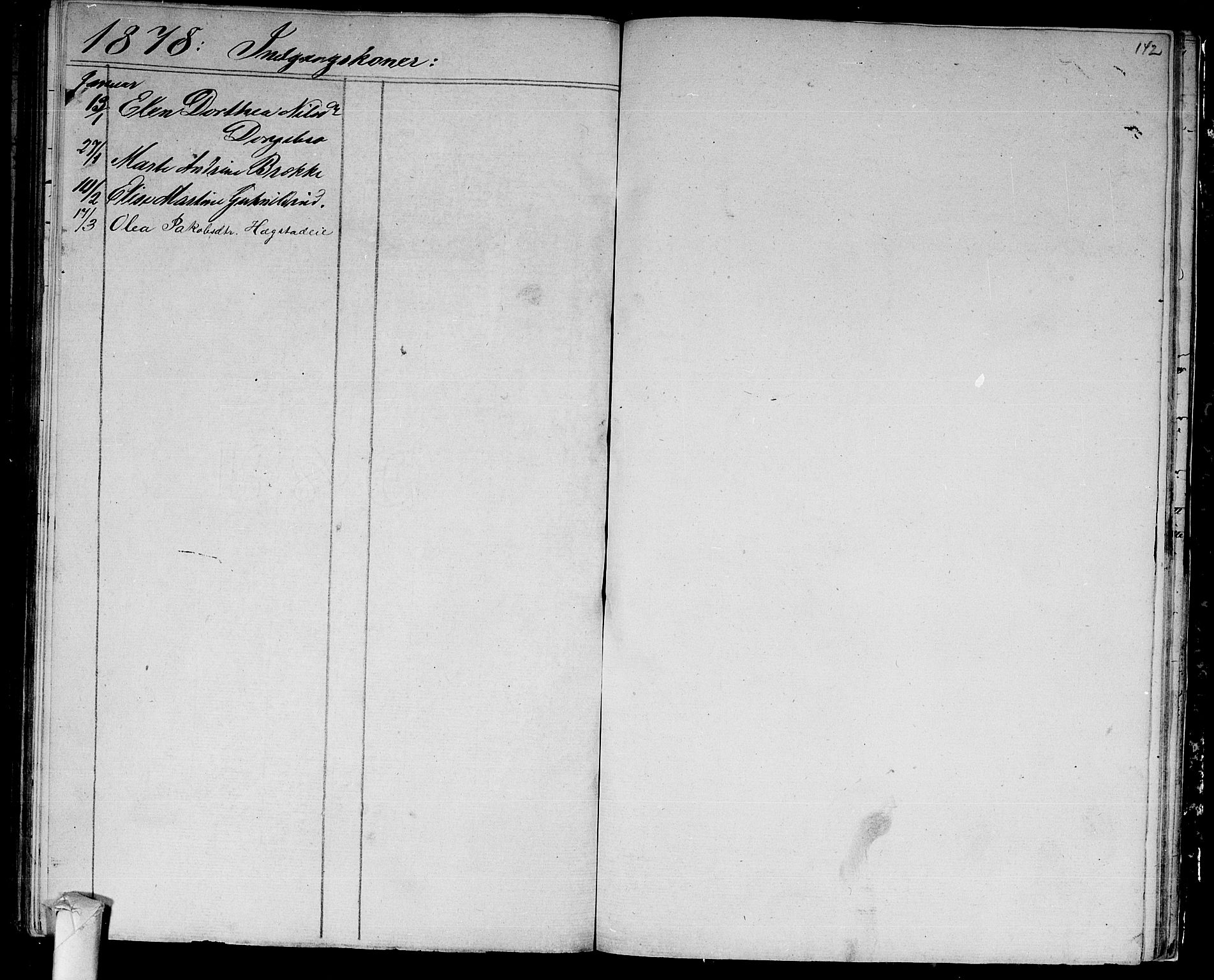 Fiskum kirkebøker, SAKO/A-15/G/Ga/L0003: Parish register (copy) no. 3, 1851-1878, p. 142