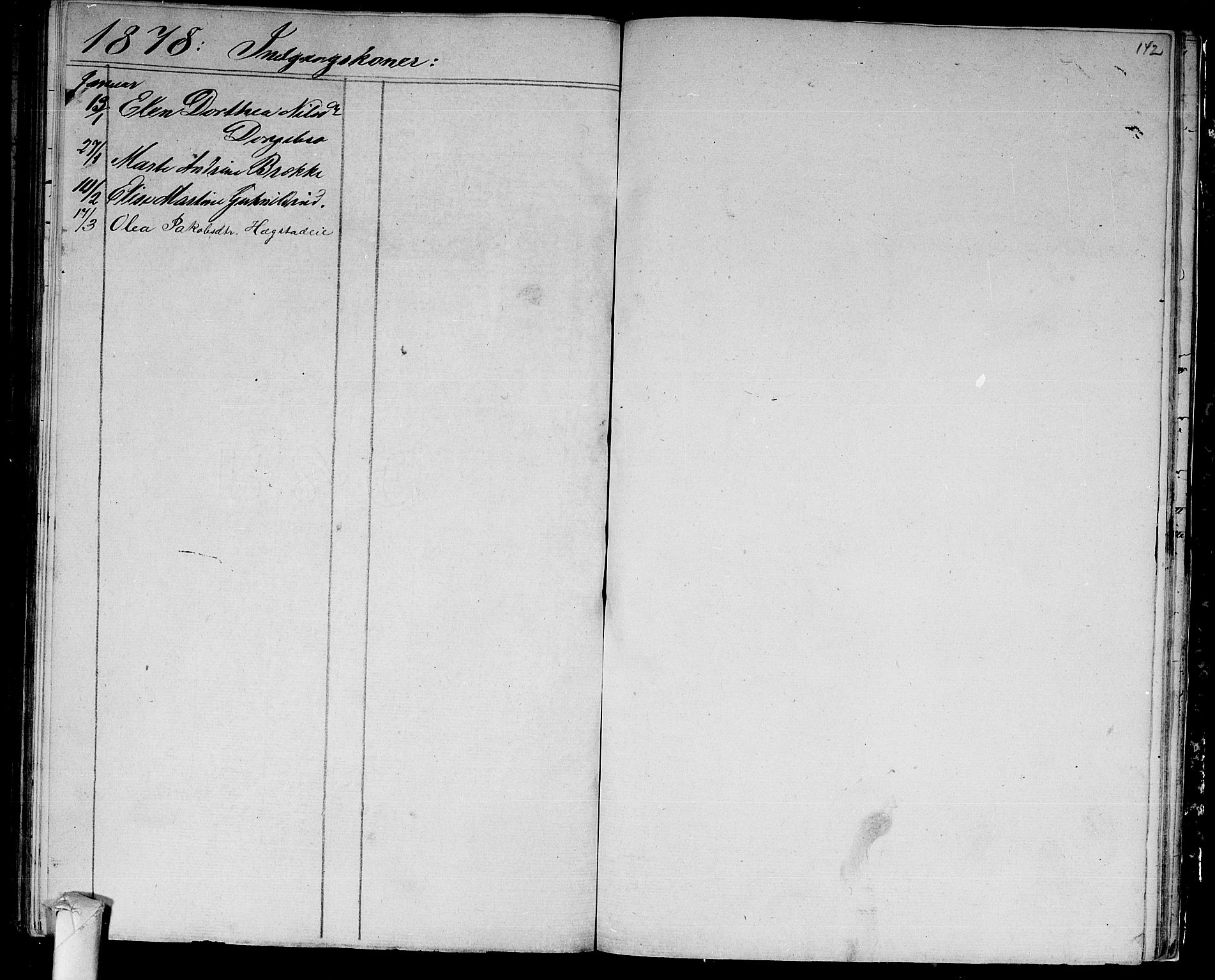 Fiskum kirkebøker, AV/SAKO-A-15/G/Ga/L0003: Parish register (copy) no. 3, 1851-1878, p. 142