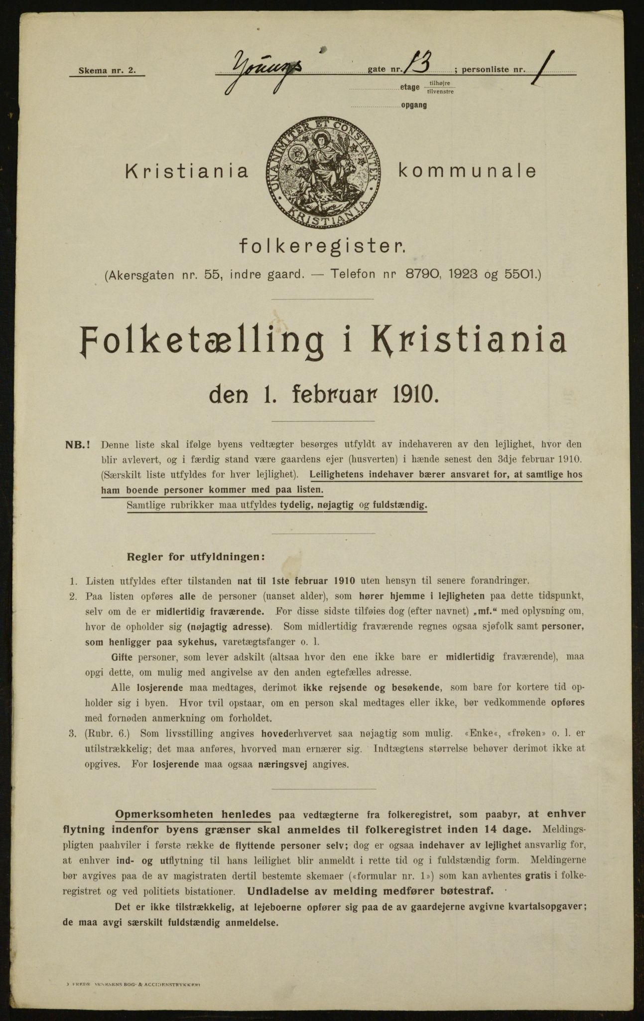 OBA, Municipal Census 1910 for Kristiania, 1910, p. 121927