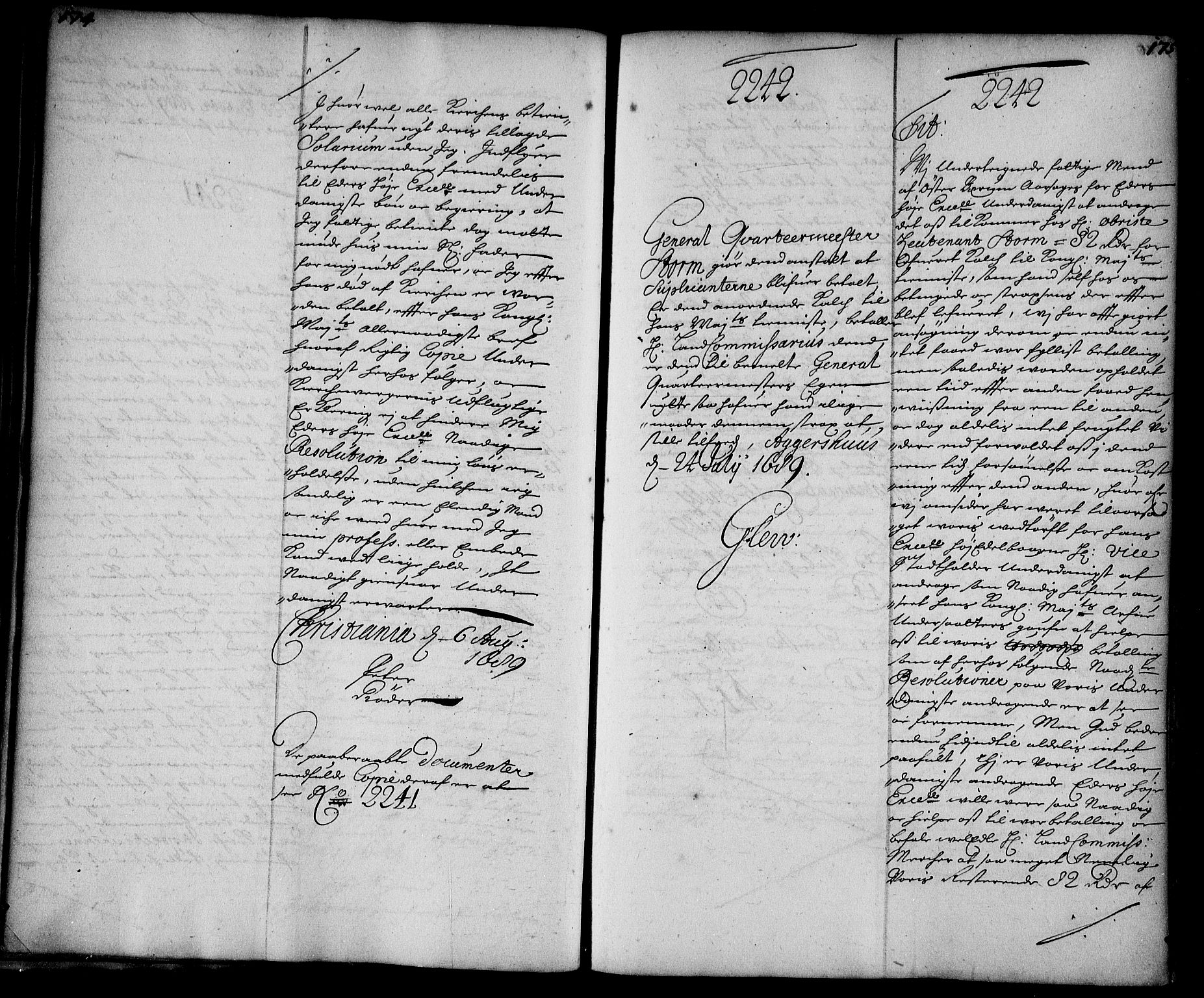 Stattholderembetet 1572-1771, AV/RA-EA-2870/Ae/L0007: Supplikasjons- og resolusjonsprotokoll, 1689-1691, p. 174-175