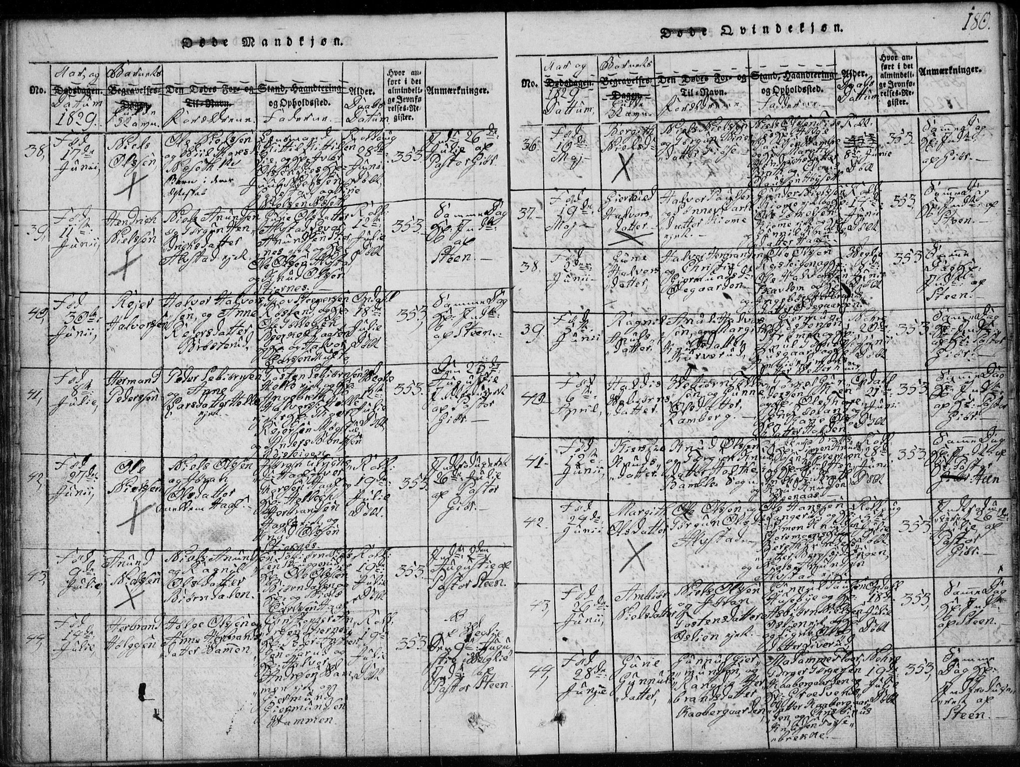 Rollag kirkebøker, AV/SAKO-A-240/G/Ga/L0001: Parish register (copy) no. I 1, 1814-1831, p. 180