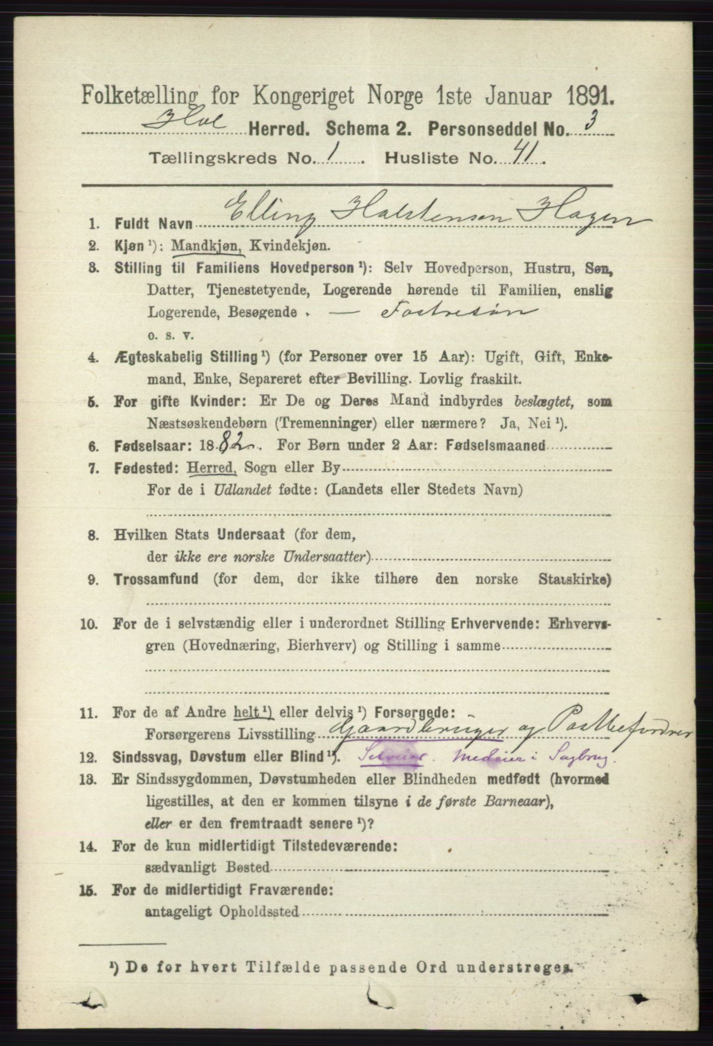 RA, 1891 census for 0620 Hol, 1891, p. 278