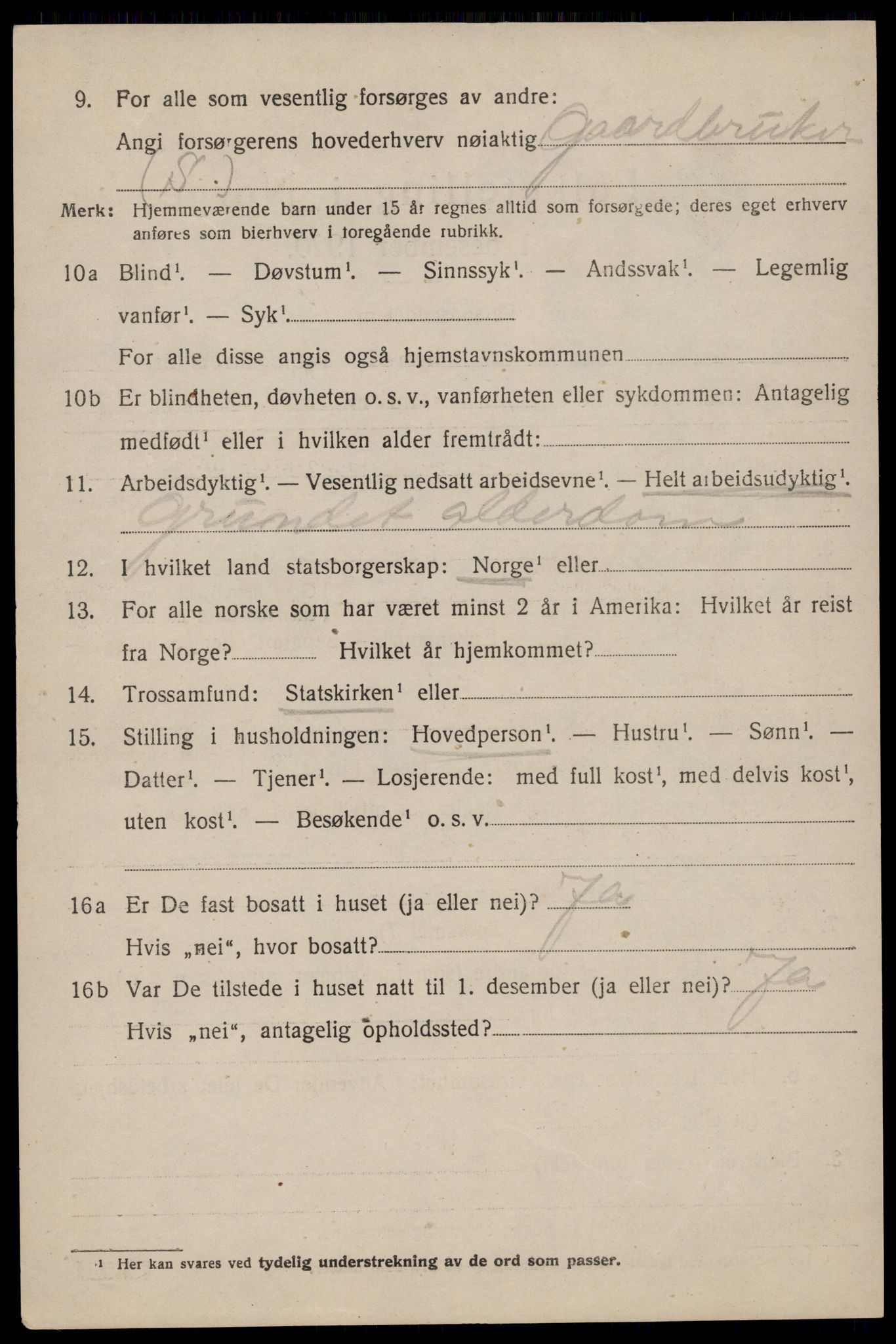 SAST, 1920 census for Håland, 1920, p. 5032