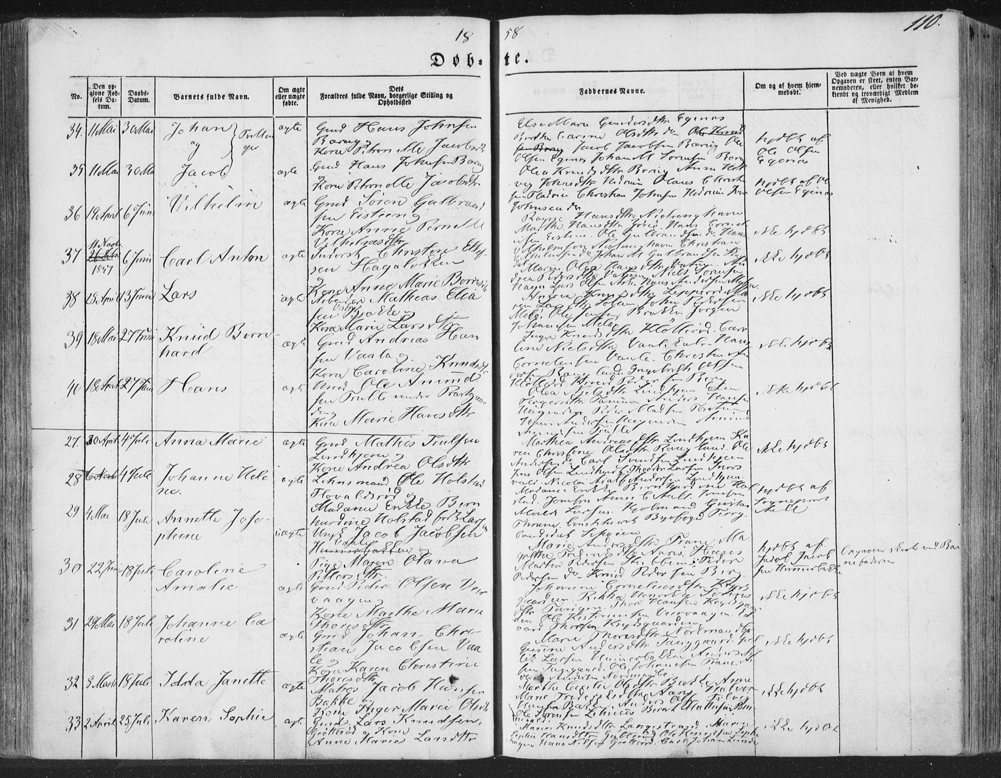 Brunlanes kirkebøker, AV/SAKO-A-342/F/Fa/L0004: Parish register (official) no. I 4, 1846-1862, p. 110