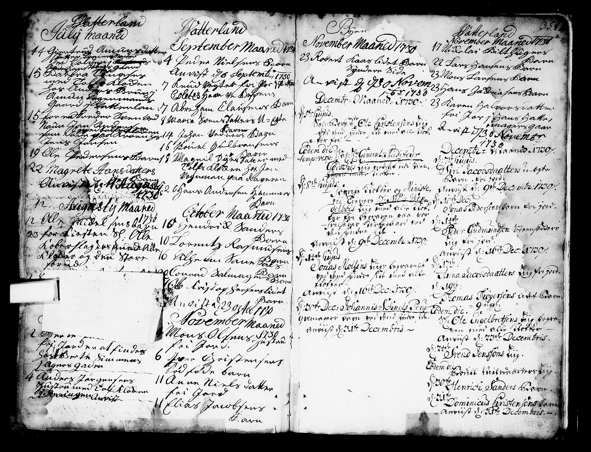 Oslo domkirke Kirkebøker, AV/SAO-A-10752/F/Fa/L0002: Parish register (official) no. 2, 1705-1730, p. 354