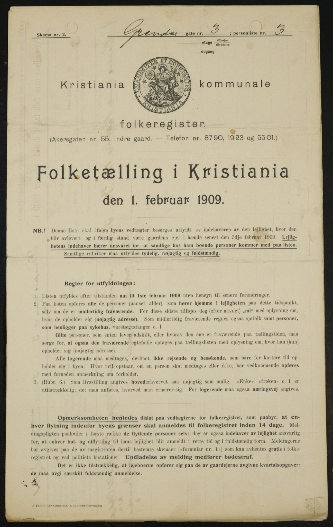 OBA, Municipal Census 1909 for Kristiania, 1909, p. 26976