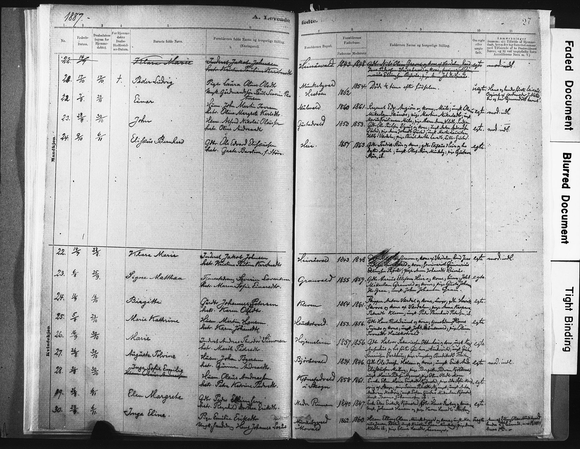 Ministerialprotokoller, klokkerbøker og fødselsregistre - Nord-Trøndelag, SAT/A-1458/721/L0207: Parish register (official) no. 721A02, 1880-1911, p. 27