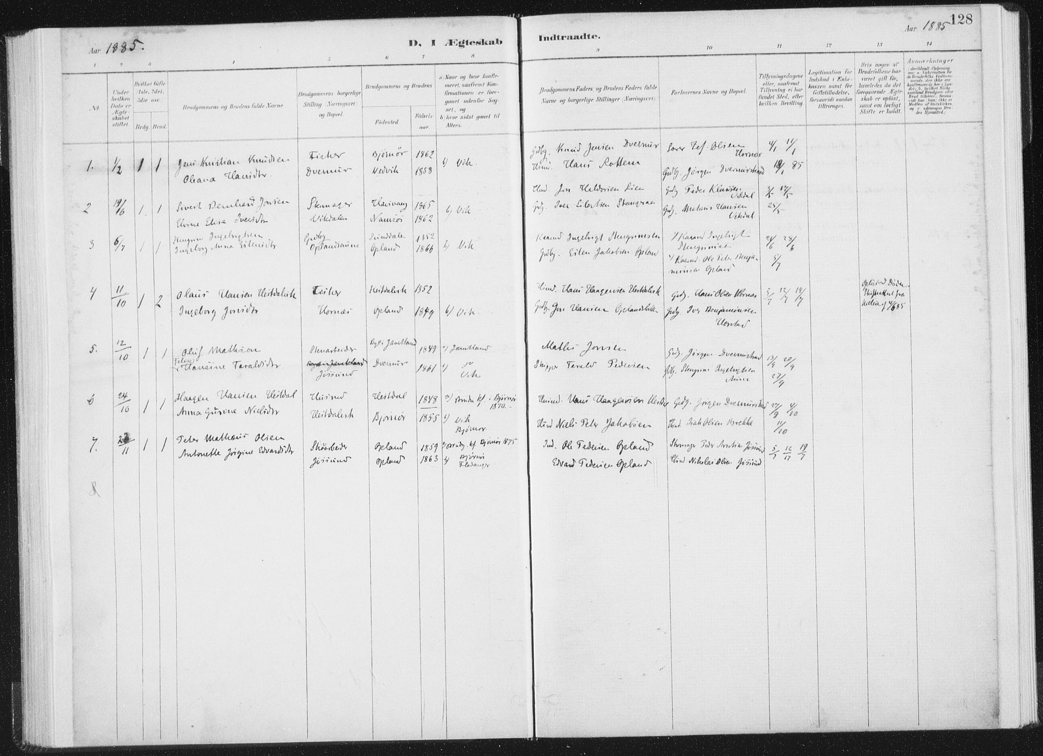 Ministerialprotokoller, klokkerbøker og fødselsregistre - Nord-Trøndelag, SAT/A-1458/771/L0597: Parish register (official) no. 771A04, 1885-1910, p. 128