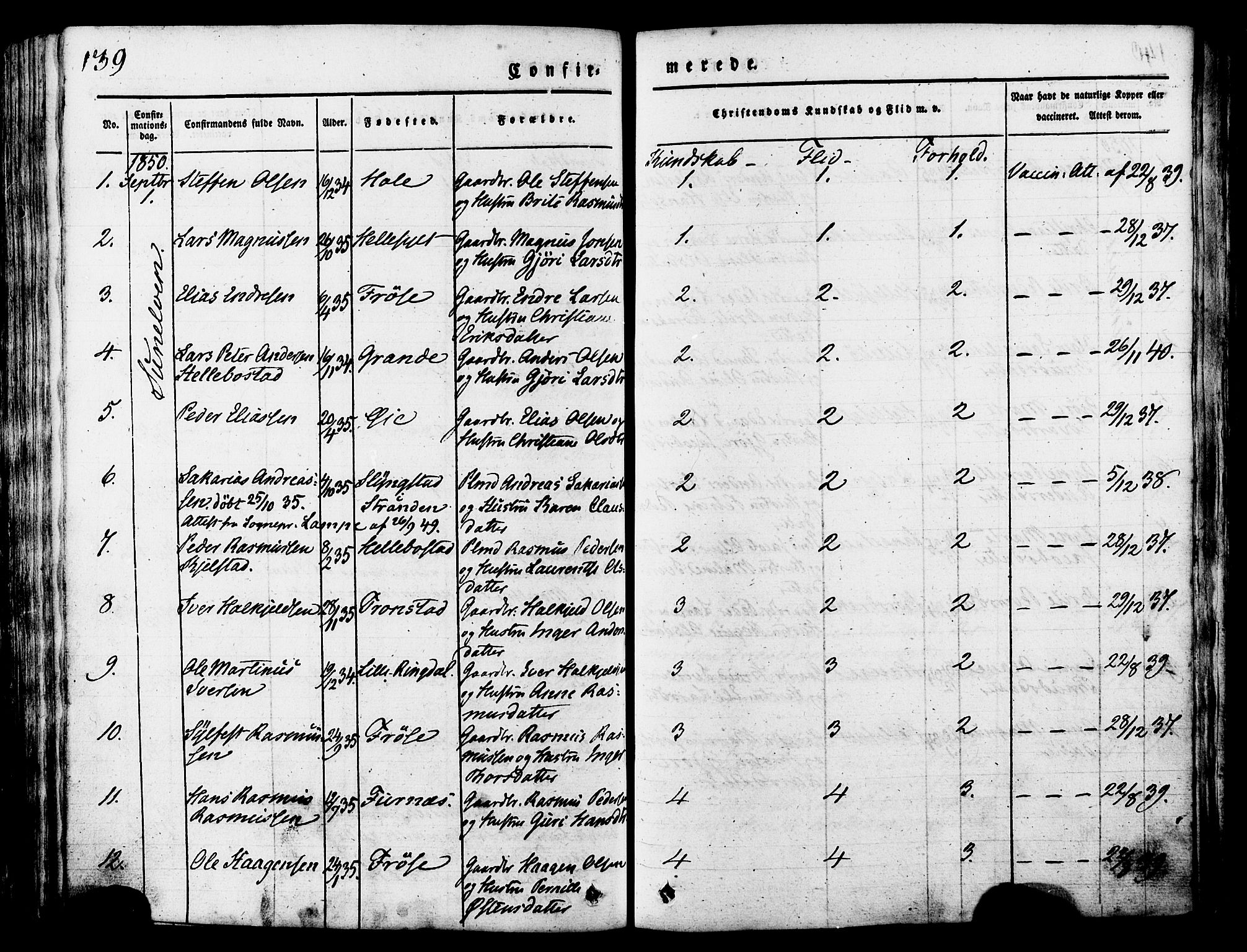 Ministerialprotokoller, klokkerbøker og fødselsregistre - Møre og Romsdal, AV/SAT-A-1454/517/L0221: Parish register (official) no. 517A01, 1827-1858, p. 139