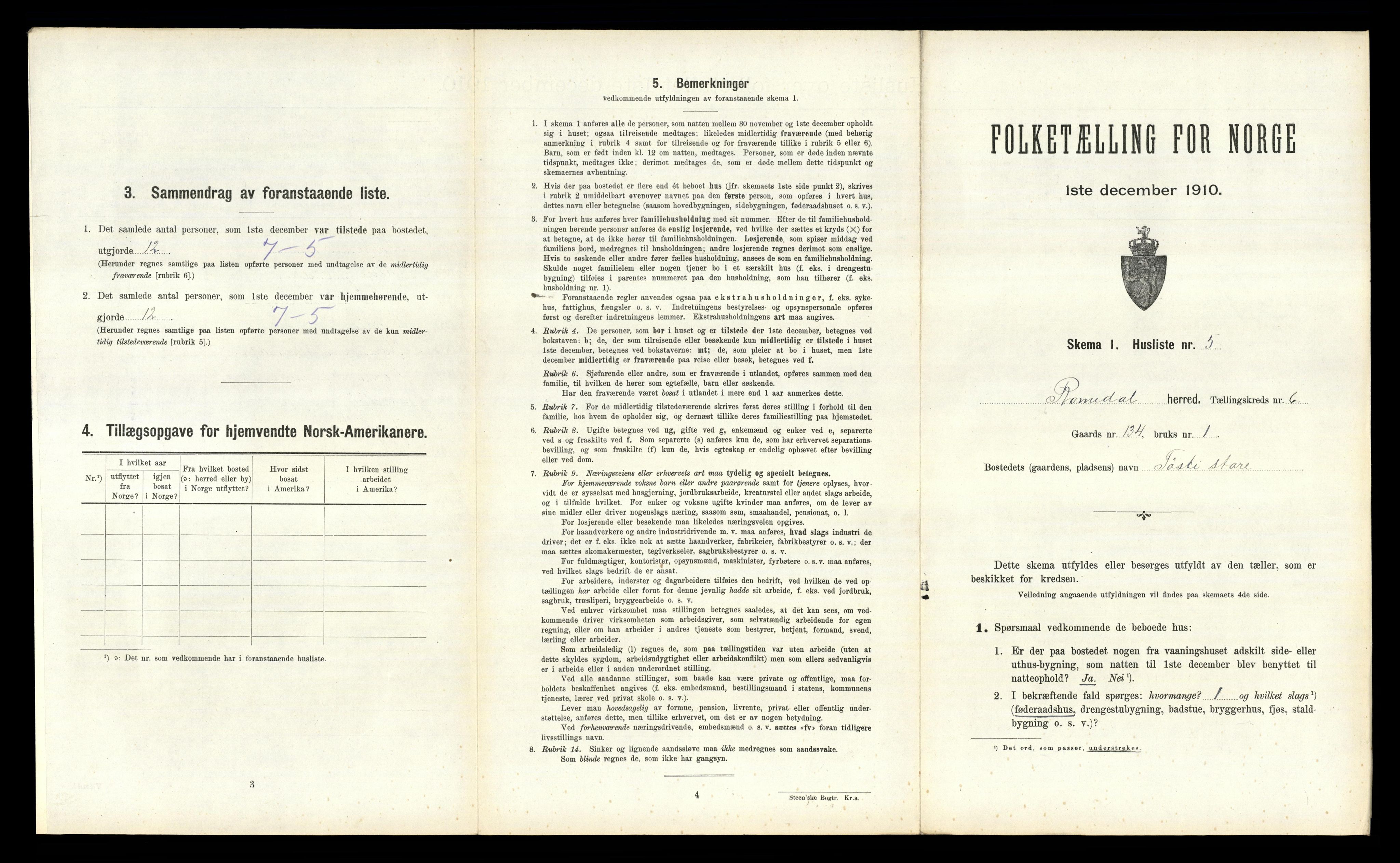 RA, 1910 census for Romedal, 1910, p. 1119