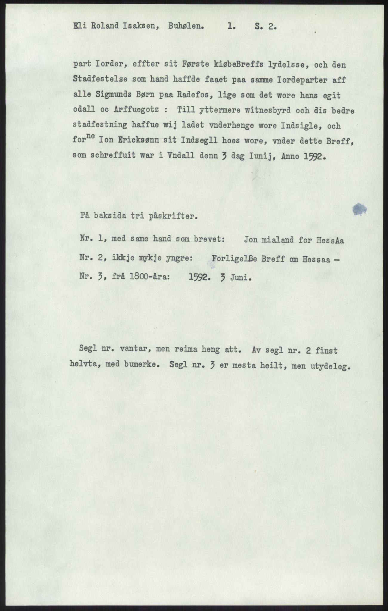 Samlinger til kildeutgivelse, Diplomavskriftsamlingen, RA/EA-4053/H/Ha, p. 1742