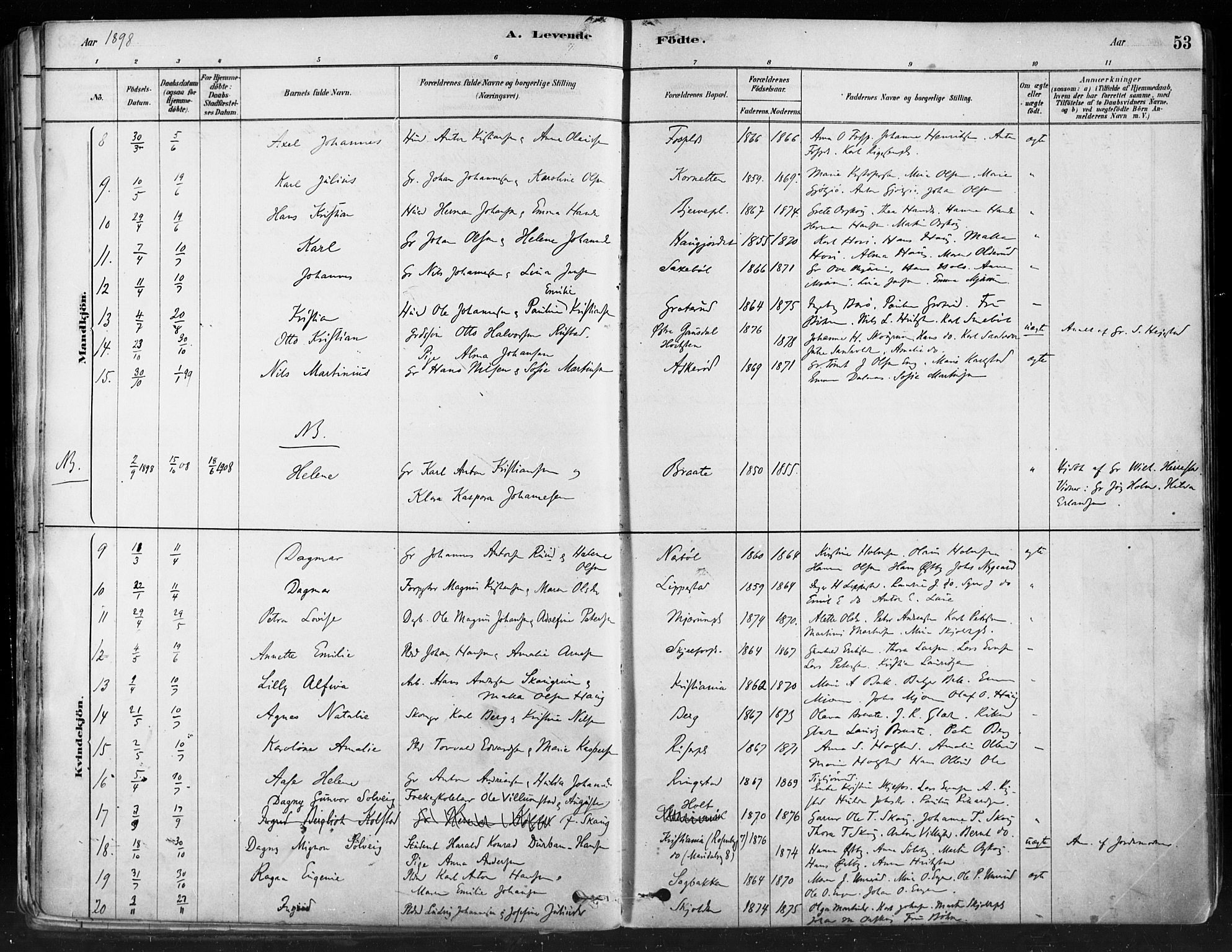 Hobøl prestekontor Kirkebøker, SAO/A-2002/F/Fa/L0005: Parish register (official) no. I 5, 1878-1904, p. 53