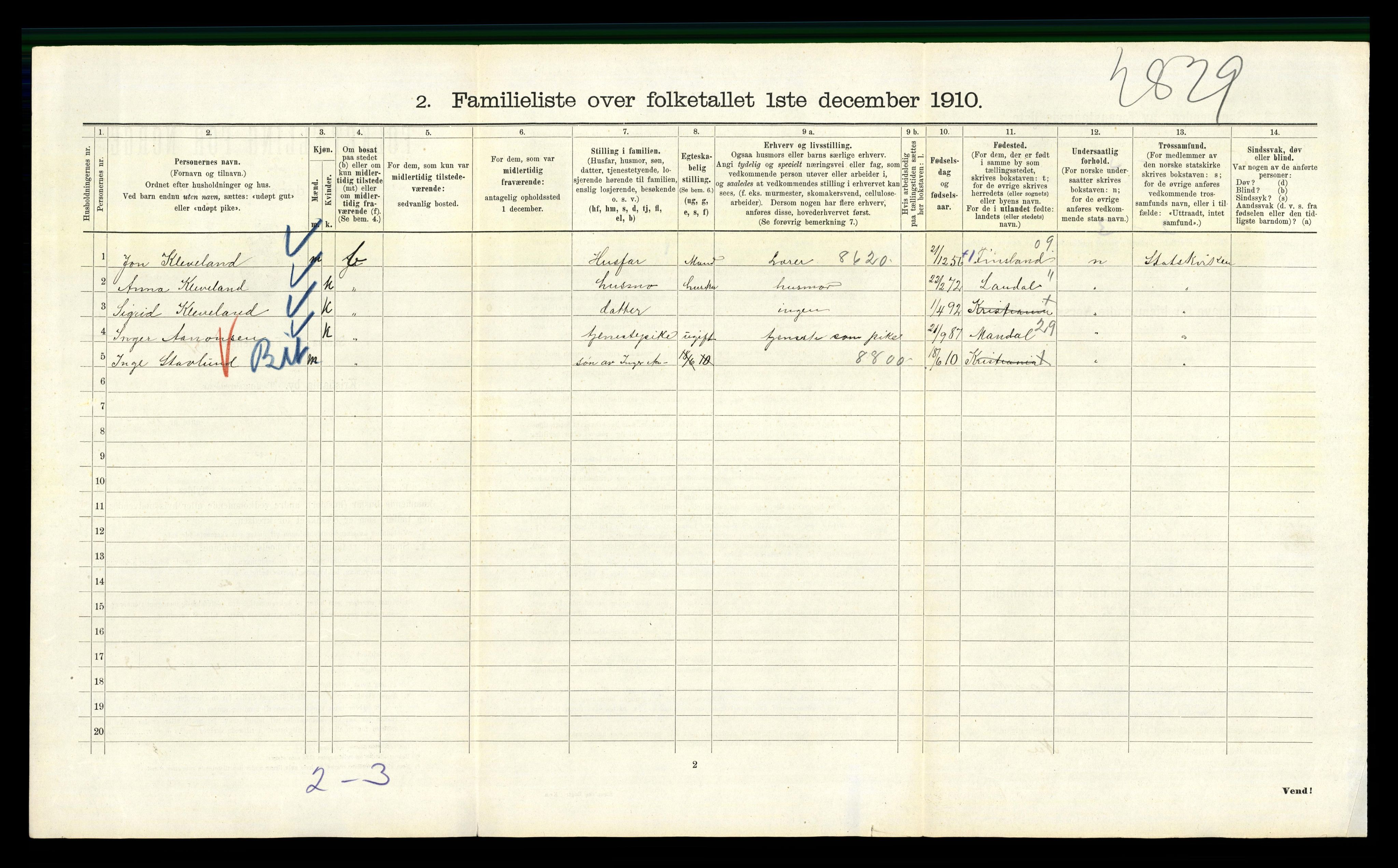 RA, 1910 census for Kristiania, 1910, p. 46230