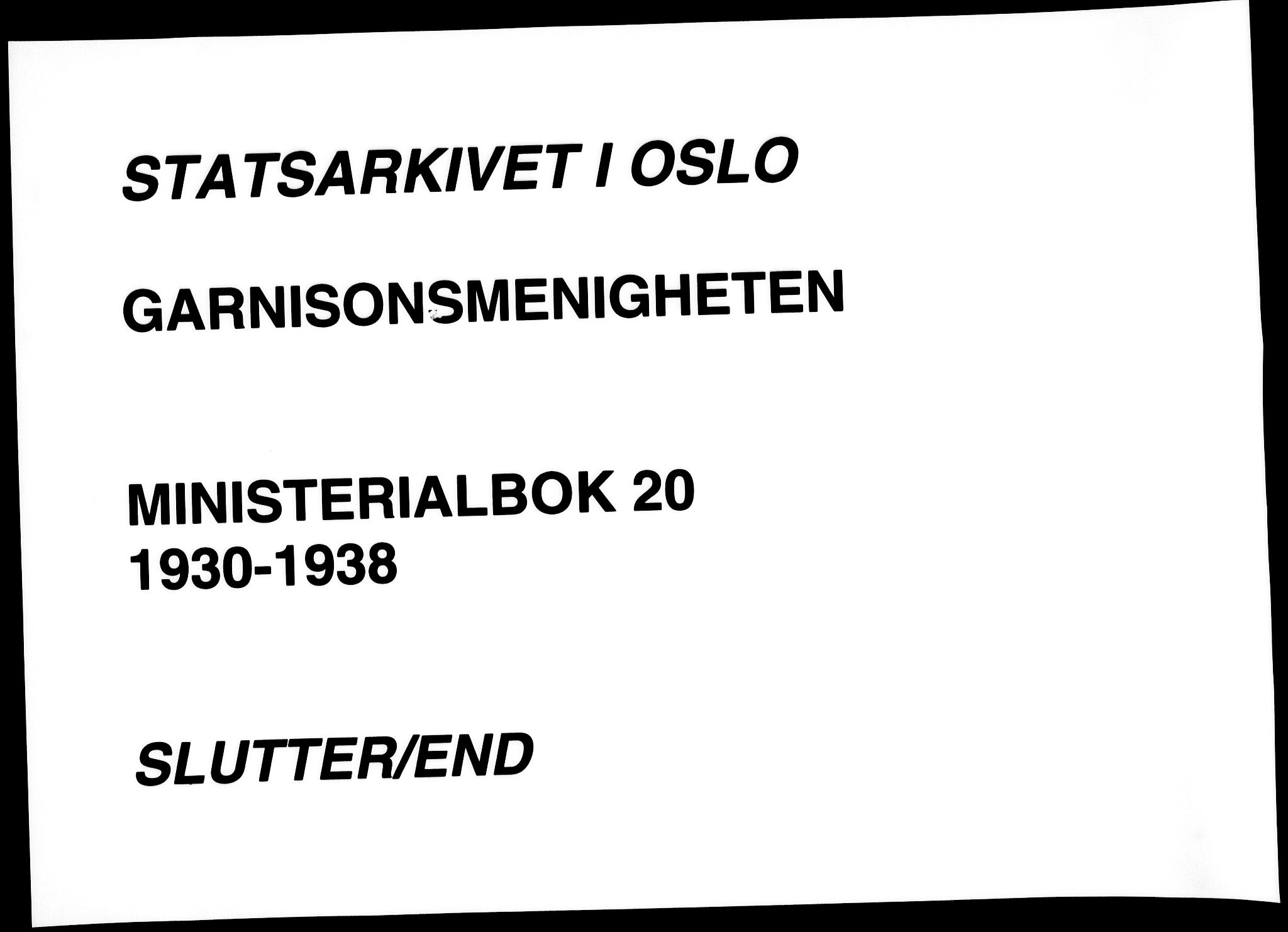 Garnisonsmenigheten Kirkebøker, AV/SAO-A-10846/F/Fa/L0020: Parish register (official) no. 20, 1930-1938