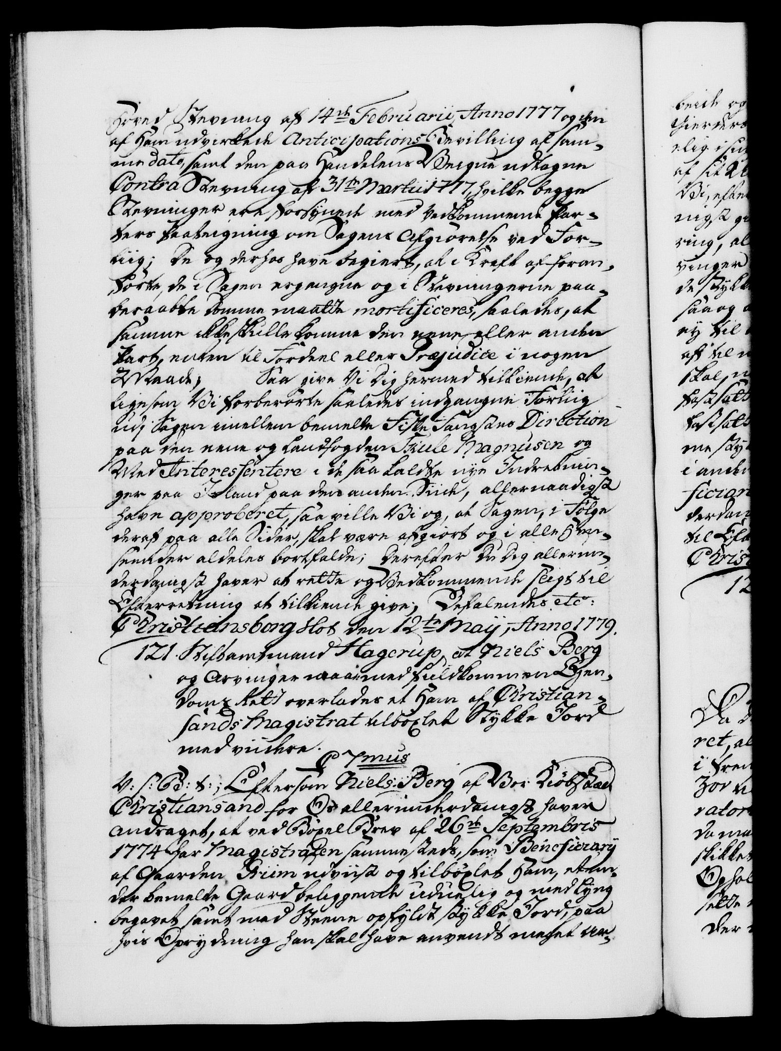 Danske Kanselli 1572-1799, AV/RA-EA-3023/F/Fc/Fca/Fcab/L0042: Norske tegnelser, 1777-1781, p. 400b