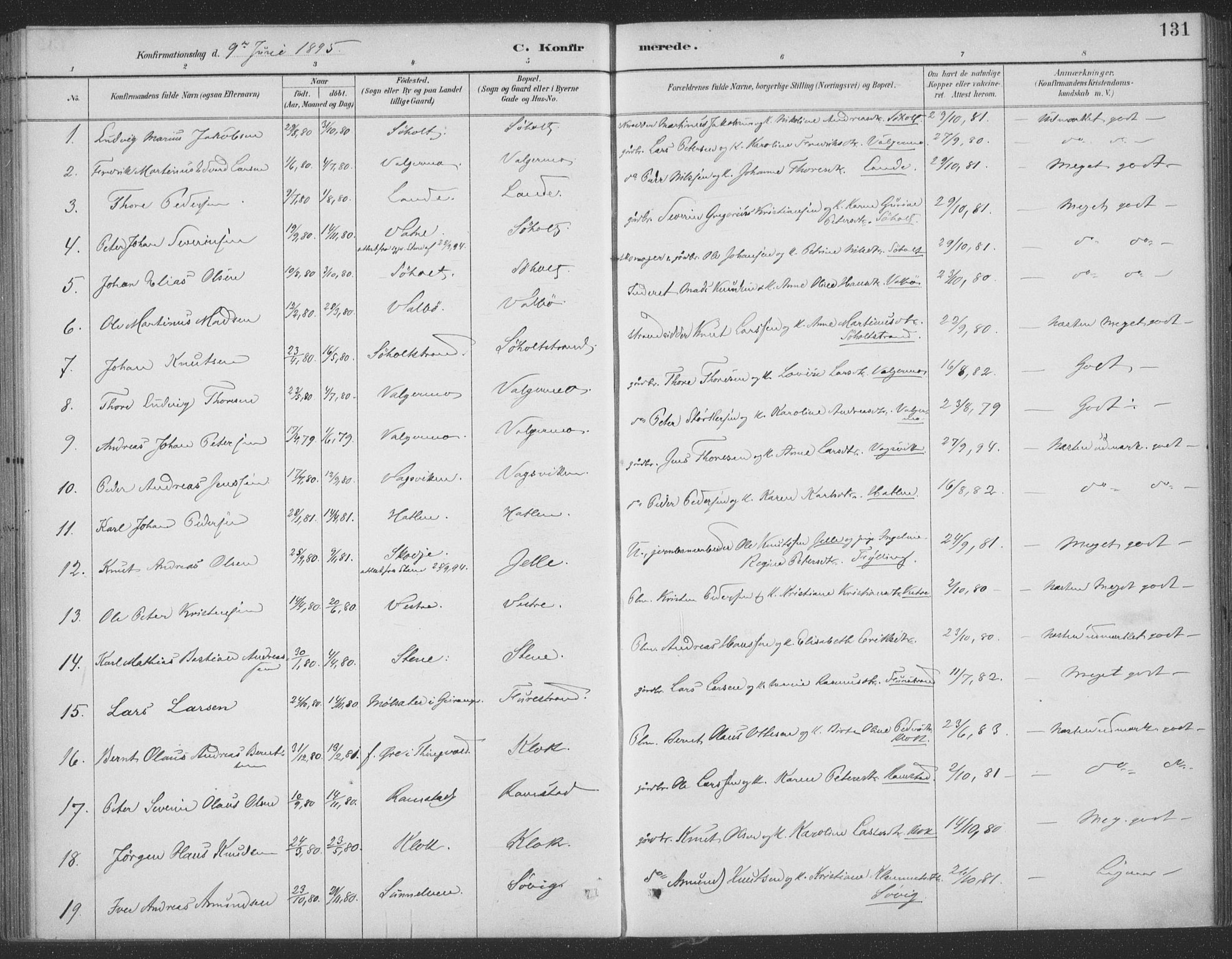 Ministerialprotokoller, klokkerbøker og fødselsregistre - Møre og Romsdal, AV/SAT-A-1454/522/L0316: Parish register (official) no. 522A11, 1890-1911, p. 131