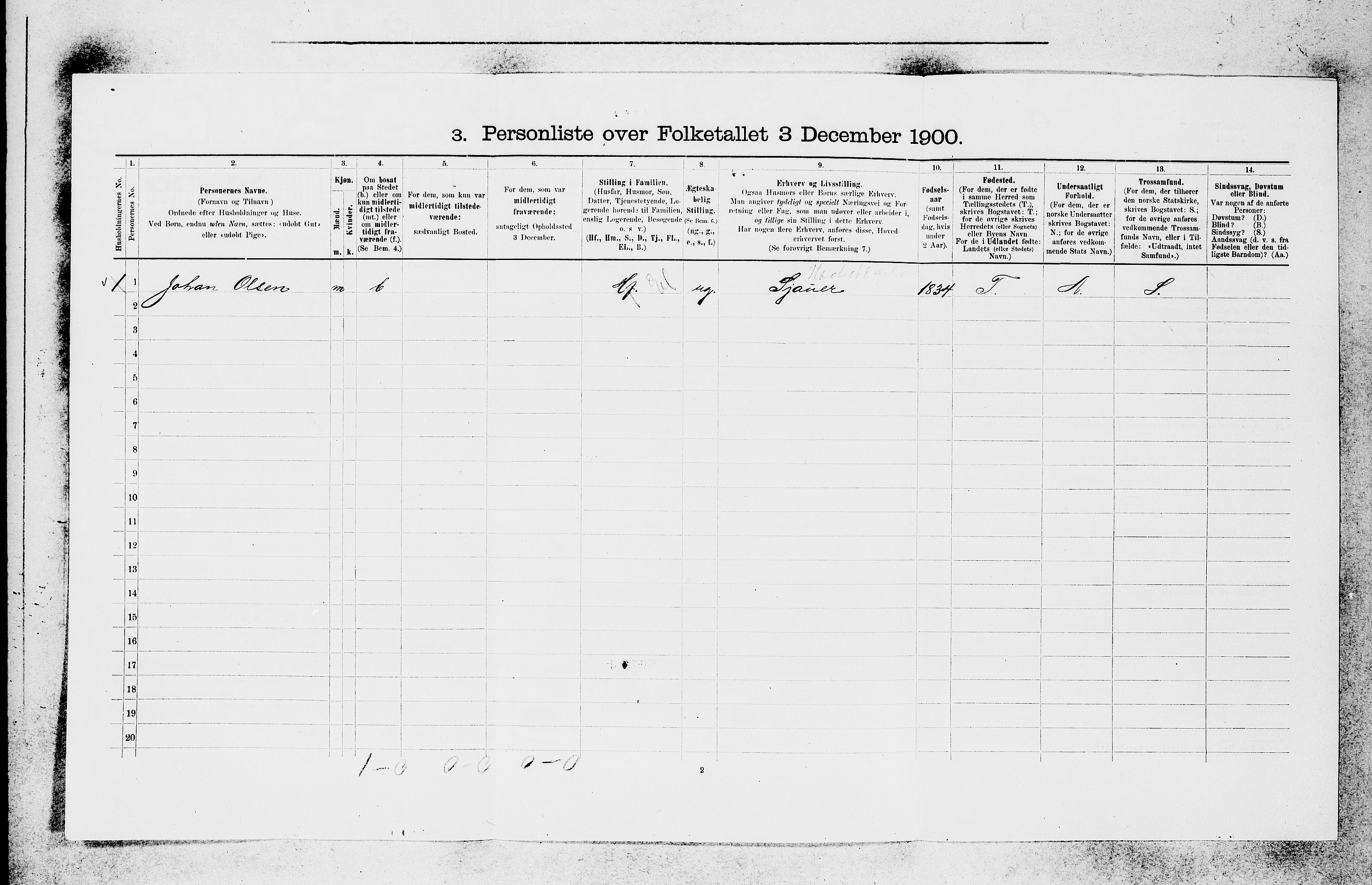 SAB, 1900 census for Voss, 1900, p. 489