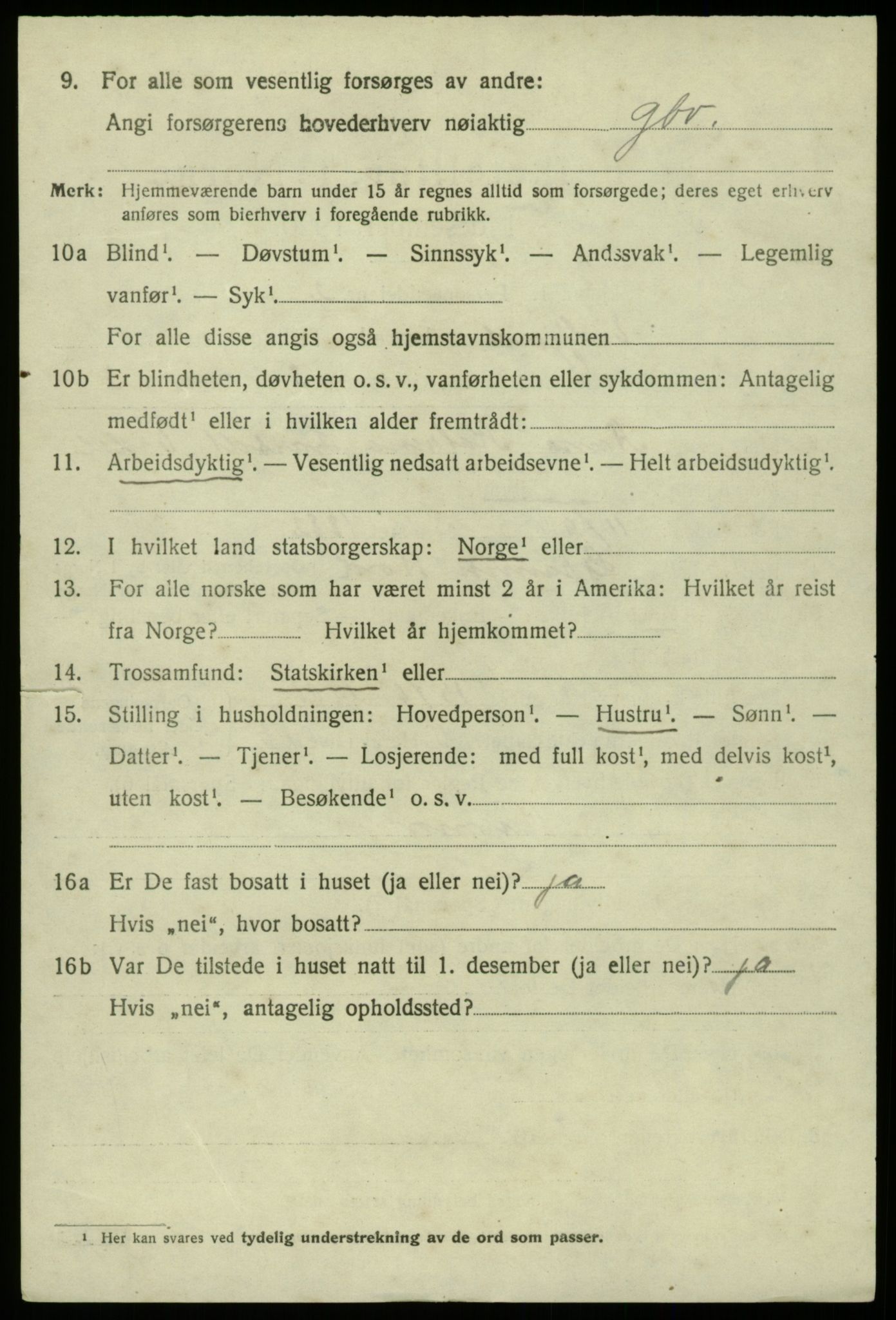 SAB, 1920 census for Eidfjord, 1920, p. 459