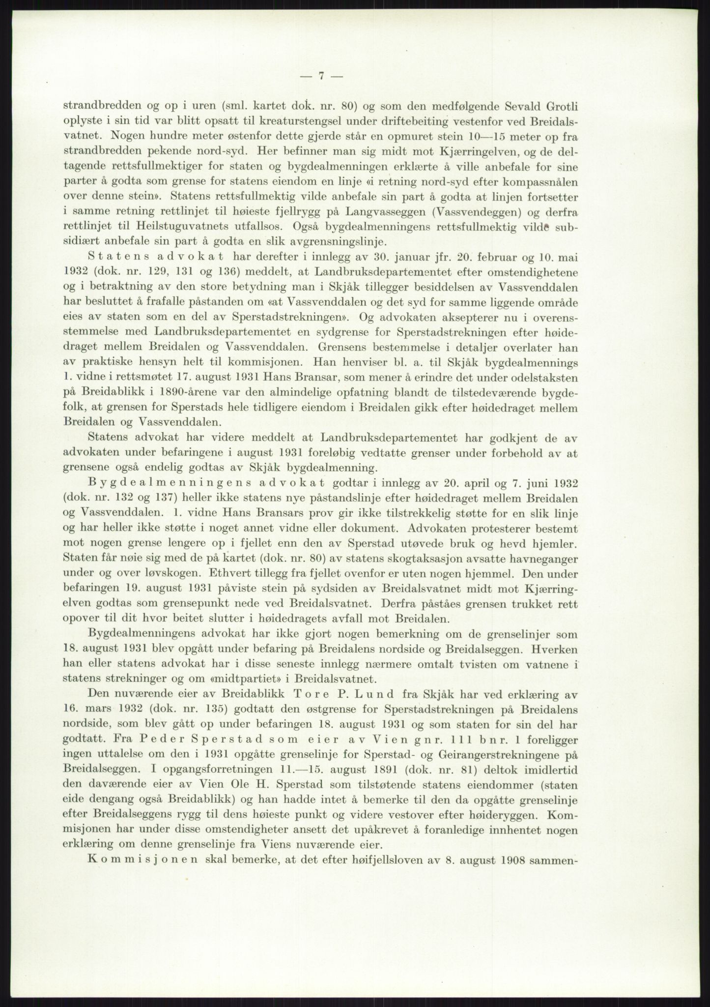 Høyfjellskommisjonen, AV/RA-S-1546/X/Xa/L0001: Nr. 1-33, 1909-1953, p. 2989