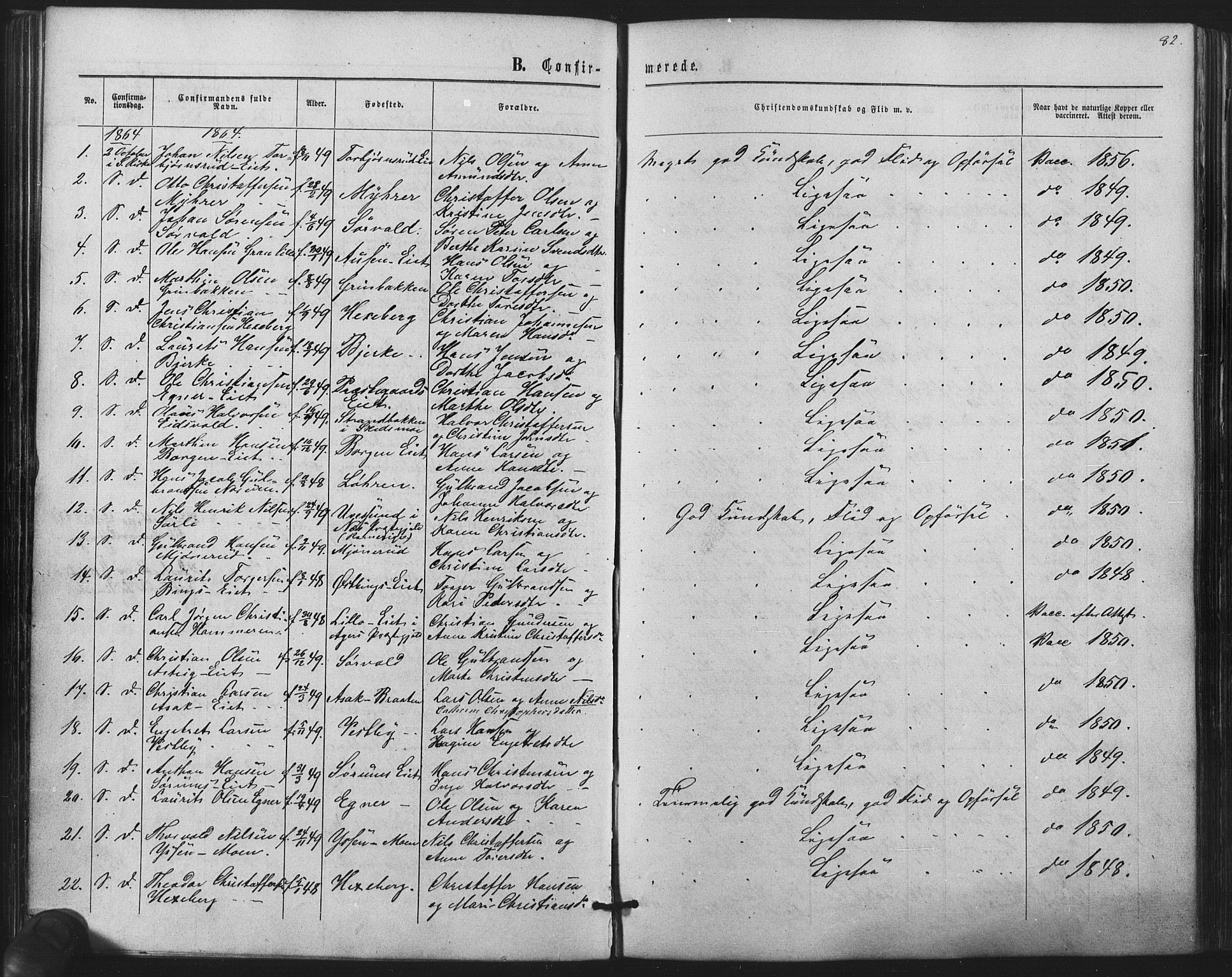 Sørum prestekontor Kirkebøker, SAO/A-10303/F/Fa/L0006: Parish register (official) no. I 6, 1864-1877, p. 82