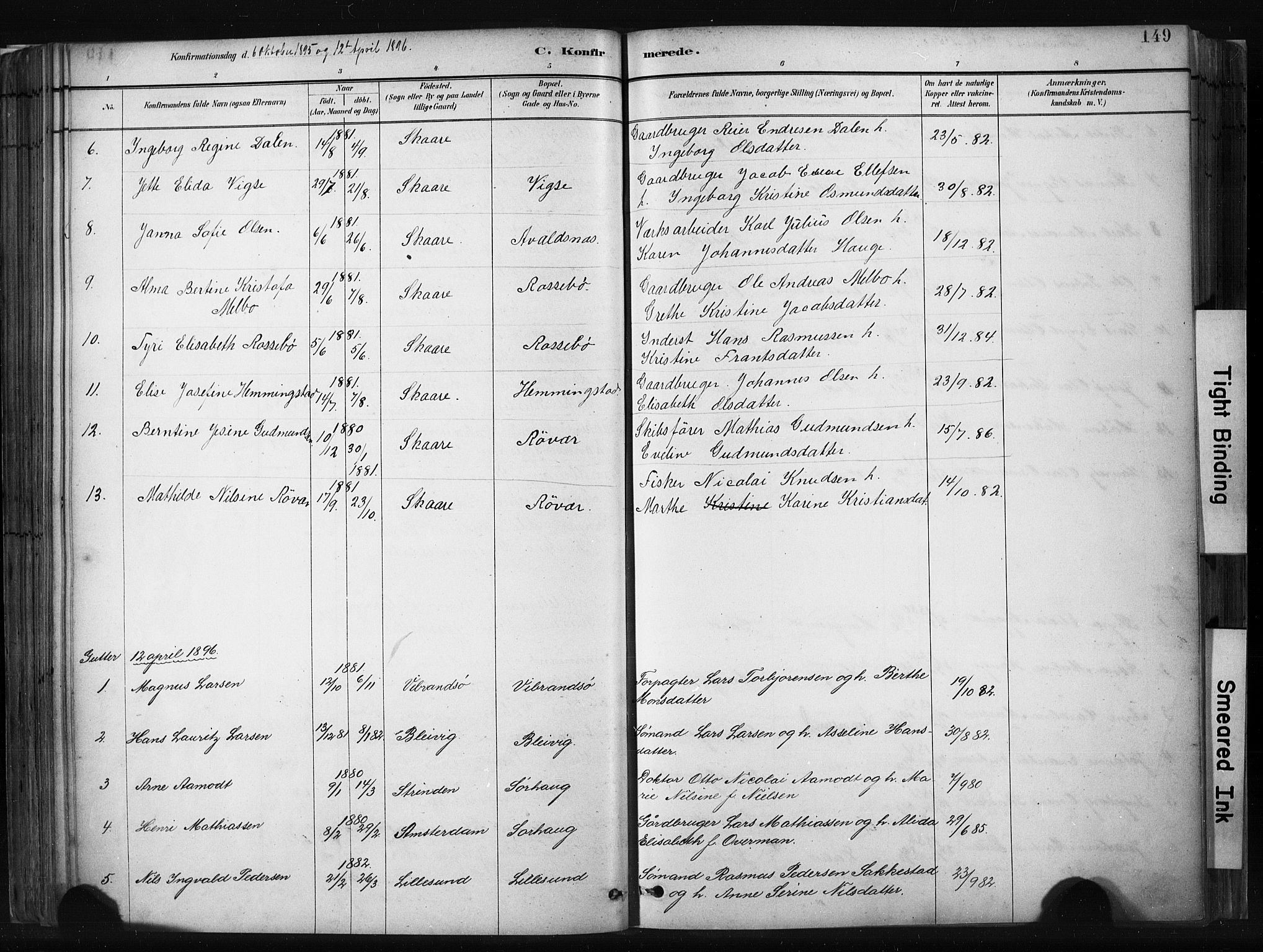 Haugesund sokneprestkontor, AV/SAST-A -101863/H/Ha/Haa/L0004: Parish register (official) no. A 4, 1886-1908, p. 149