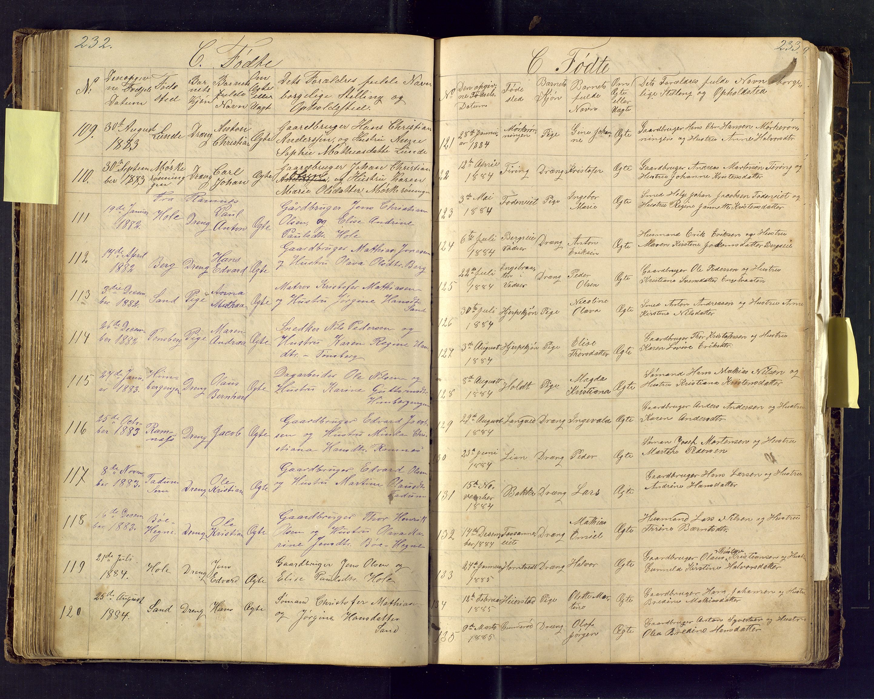 Den evangelisk lutherske frimenighet i Jarlsbergs grevskap med flere steder, AV/SAKO-P-1384/F/Fa/L0001: Dissenter register no. Fa/L0001, 1872-1925, p. 232-233