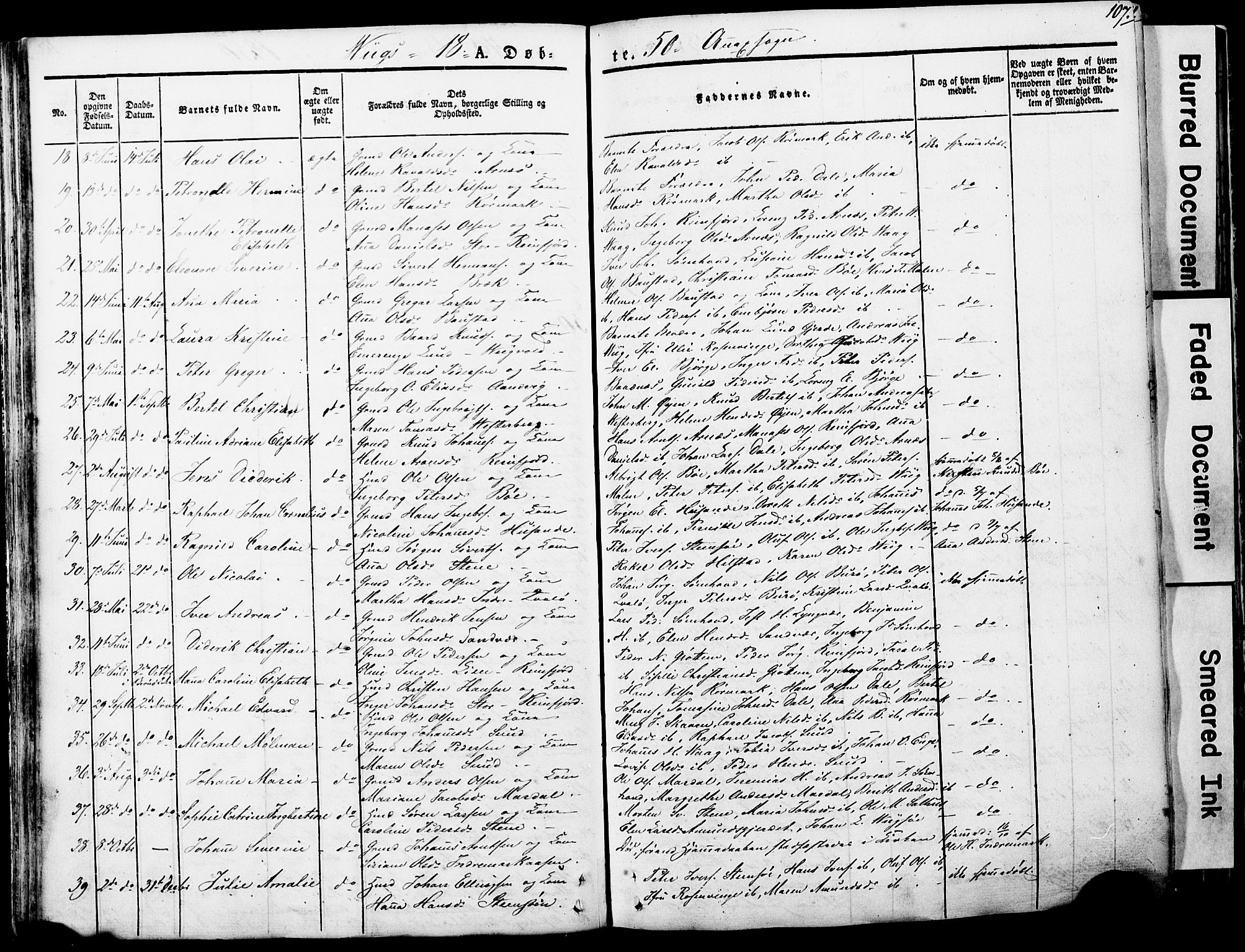 Ministerialprotokoller, klokkerbøker og fødselsregistre - Nordland, AV/SAT-A-1459/812/L0176: Parish register (official) no. 812A05, 1834-1874, p. 107