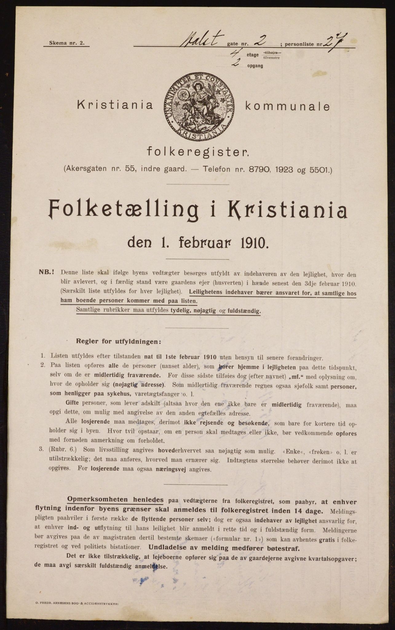 OBA, Municipal Census 1910 for Kristiania, 1910, p. 40131