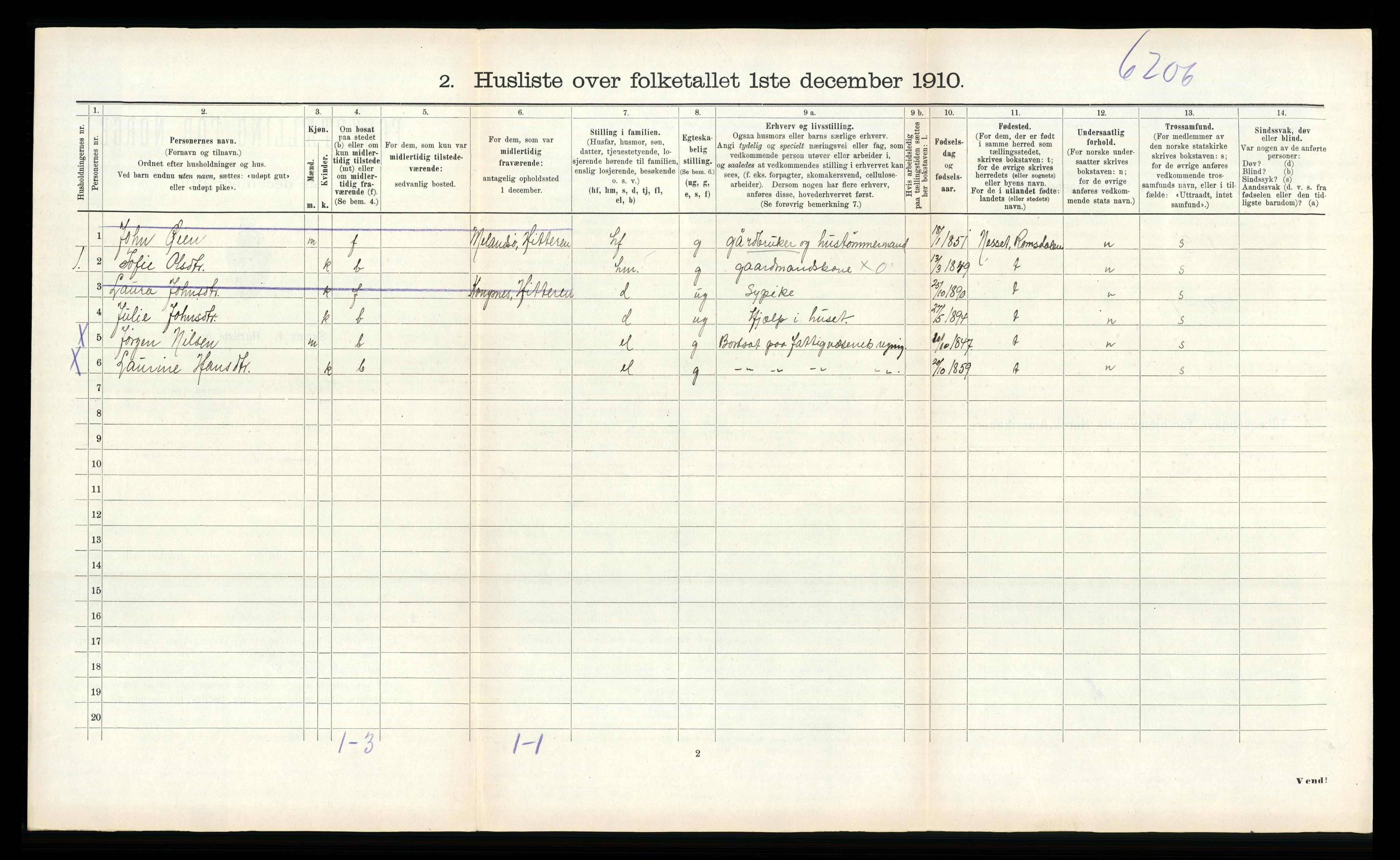 RA, 1910 census for Hitra, 1910, p. 498