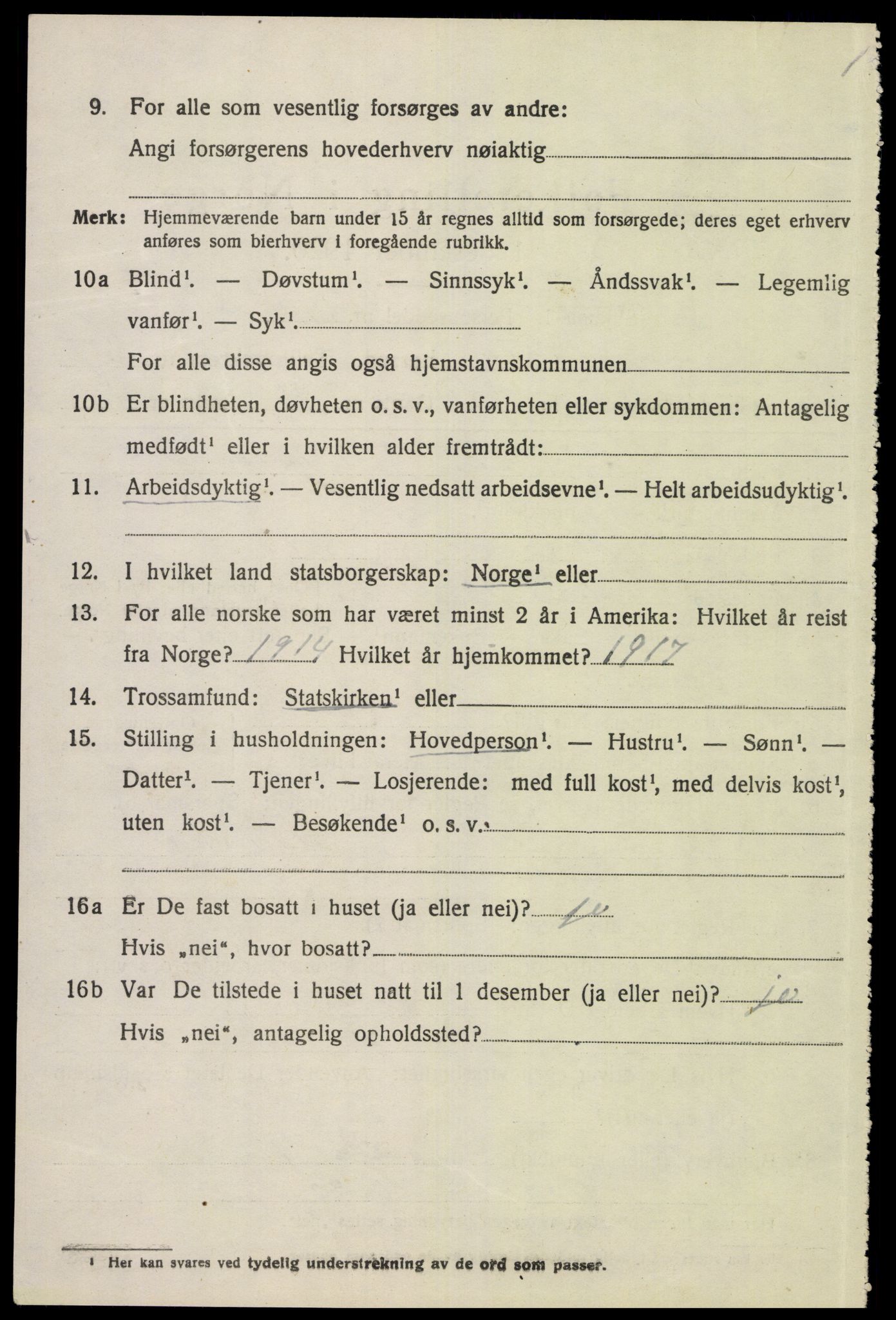 SAK, 1920 census for Lista, 1920, p. 12912