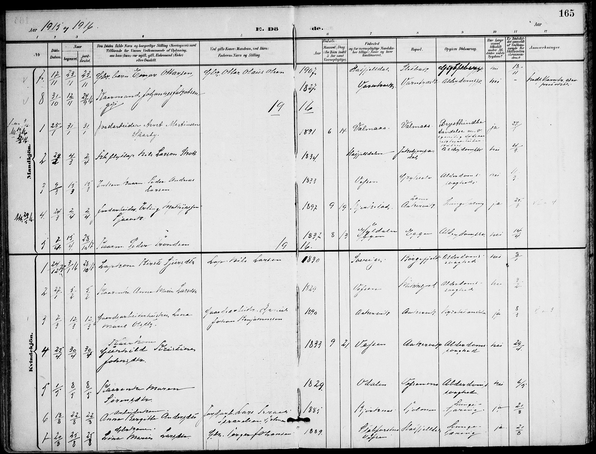 Ministerialprotokoller, klokkerbøker og fødselsregistre - Nordland, AV/SAT-A-1459/823/L0326: Parish register (official) no. 823A03, 1899-1919, p. 165