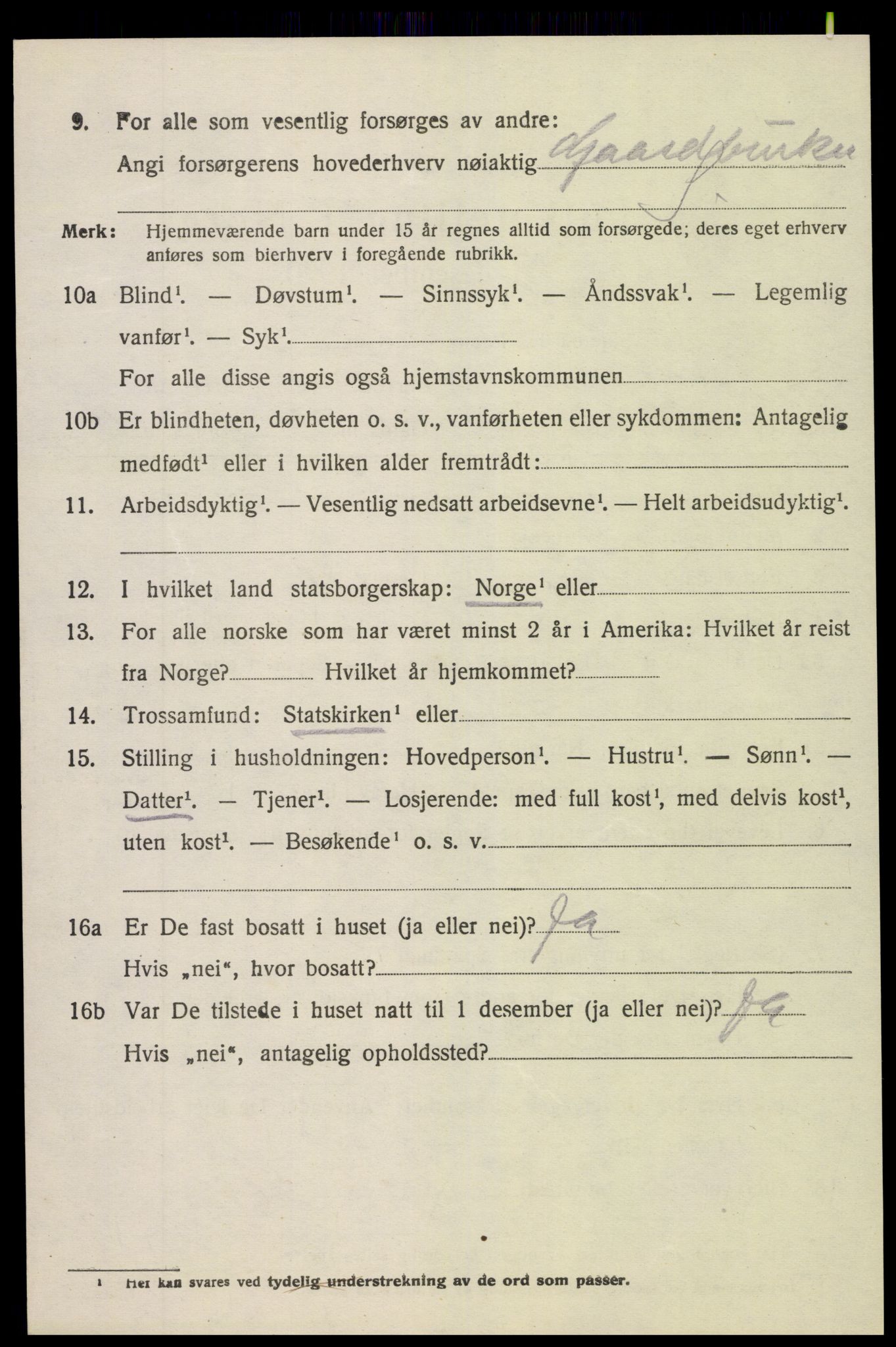 SAK, 1920 census for Søndeled, 1920, p. 2394