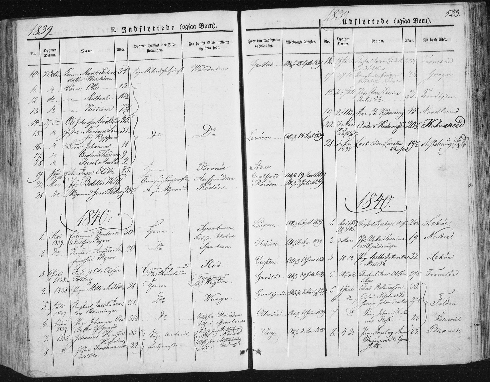 Ministerialprotokoller, klokkerbøker og fødselsregistre - Nord-Trøndelag, AV/SAT-A-1458/784/L0669: Parish register (official) no. 784A04, 1829-1859, p. 523