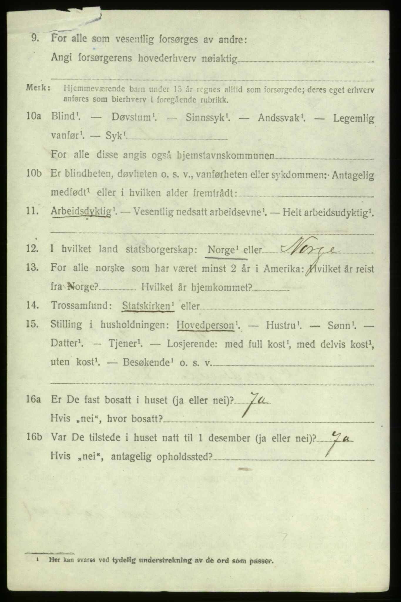 SAB, 1920 census for Stord, 1920, p. 1232