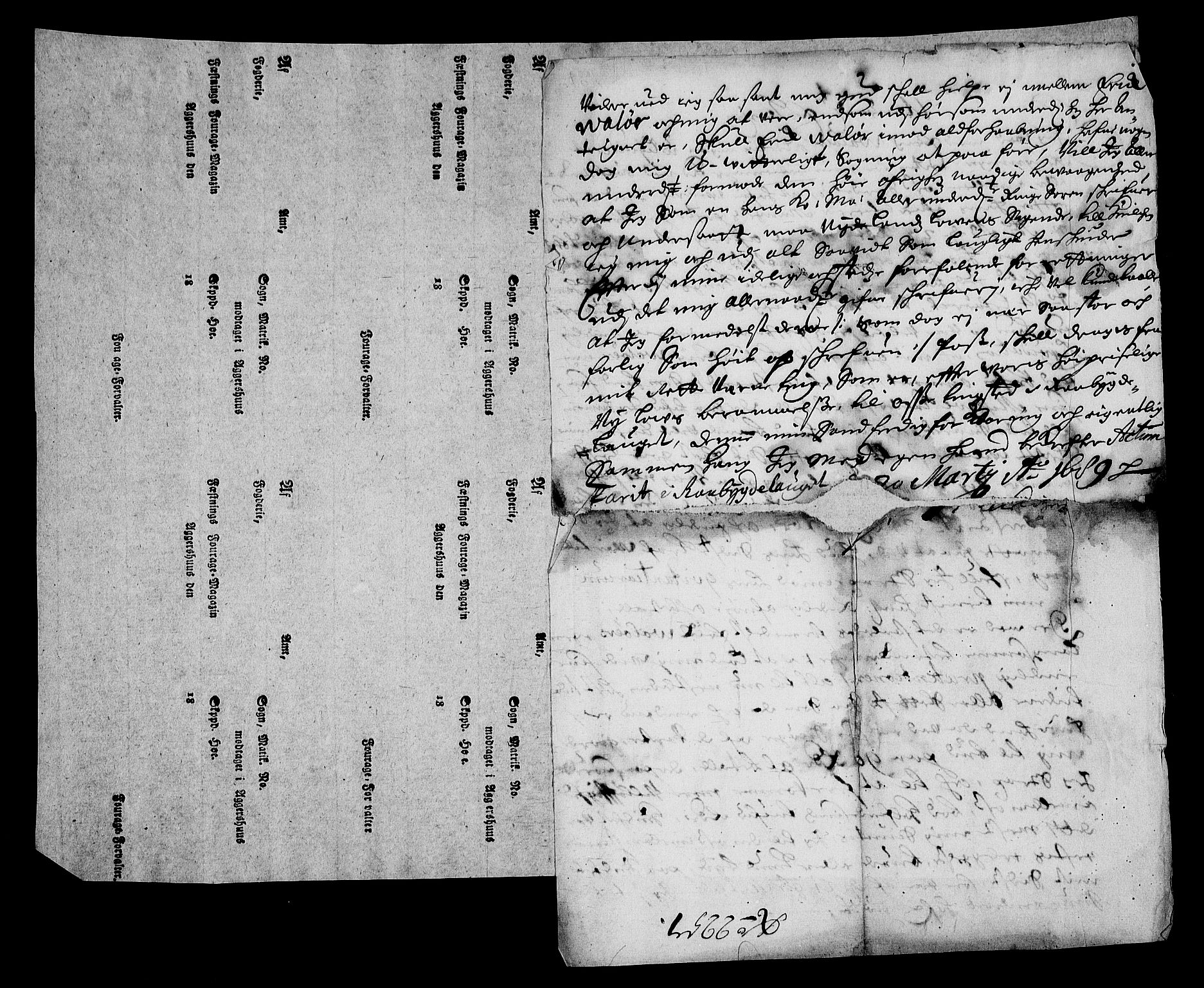 Stattholderembetet 1572-1771, RA/EA-2870/Af/L0003: Avskrifter av vedlegg til originale supplikker, nummerert i samsvar med supplikkbøkene, 1689-1691, p. 22