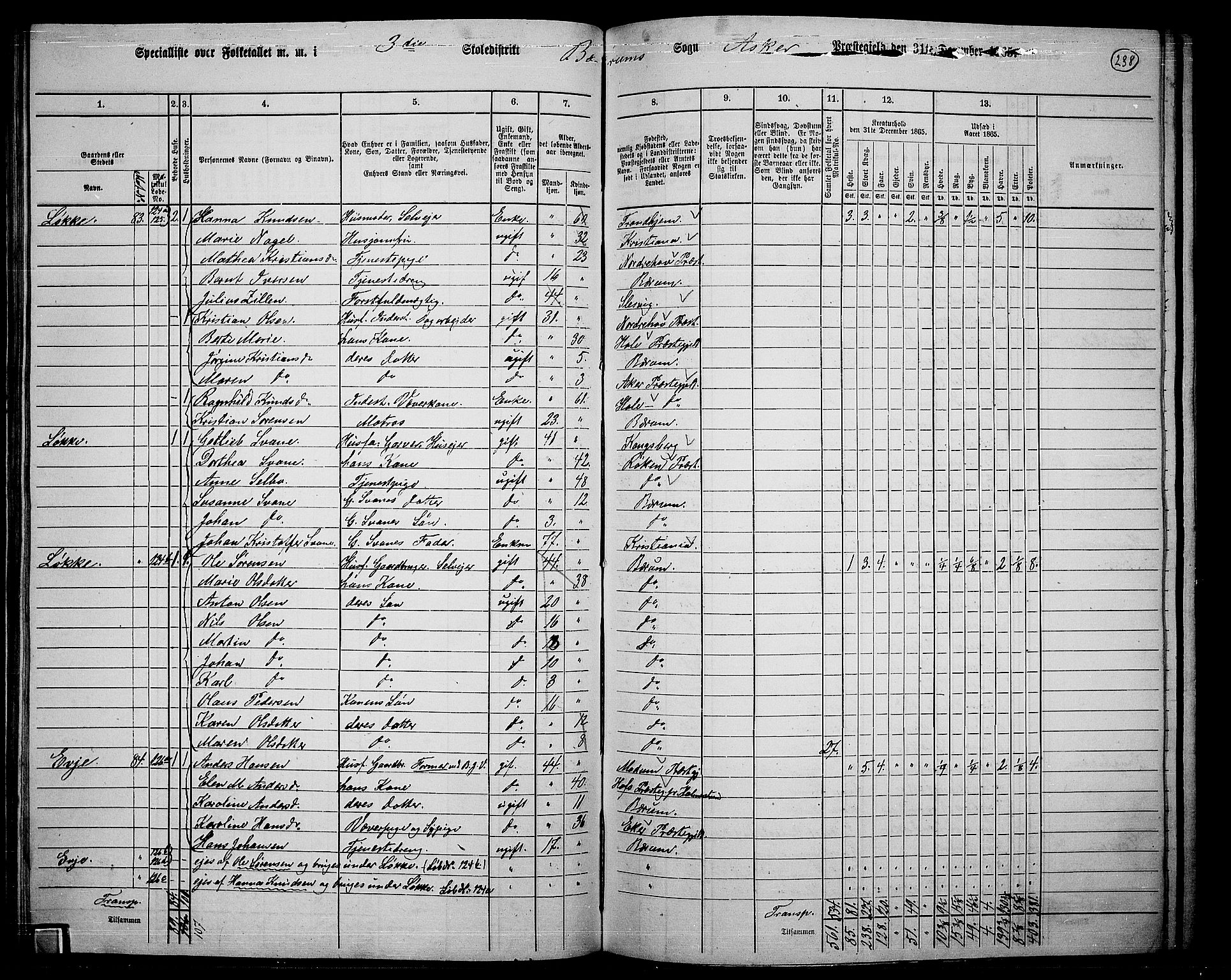 RA, 1865 census for Asker, 1865, p. 230