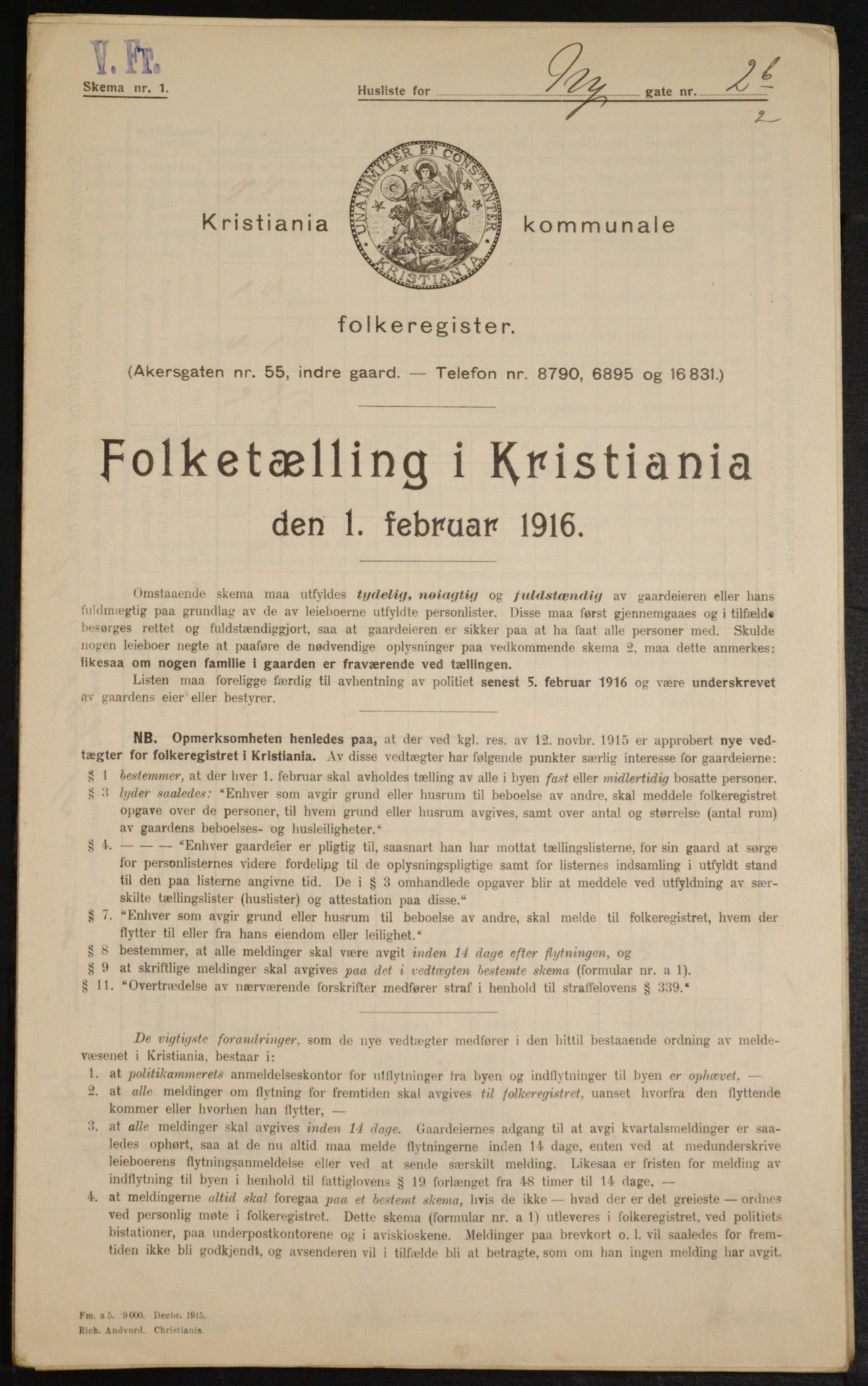 OBA, Municipal Census 1916 for Kristiania, 1916, p. 75687