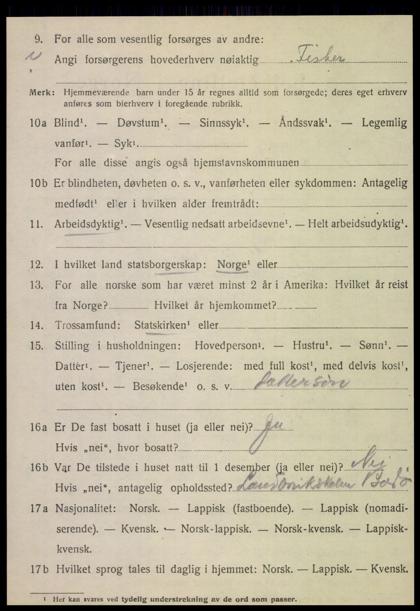 SAT, 1920 census for Alstahaug, 1920, p. 2840