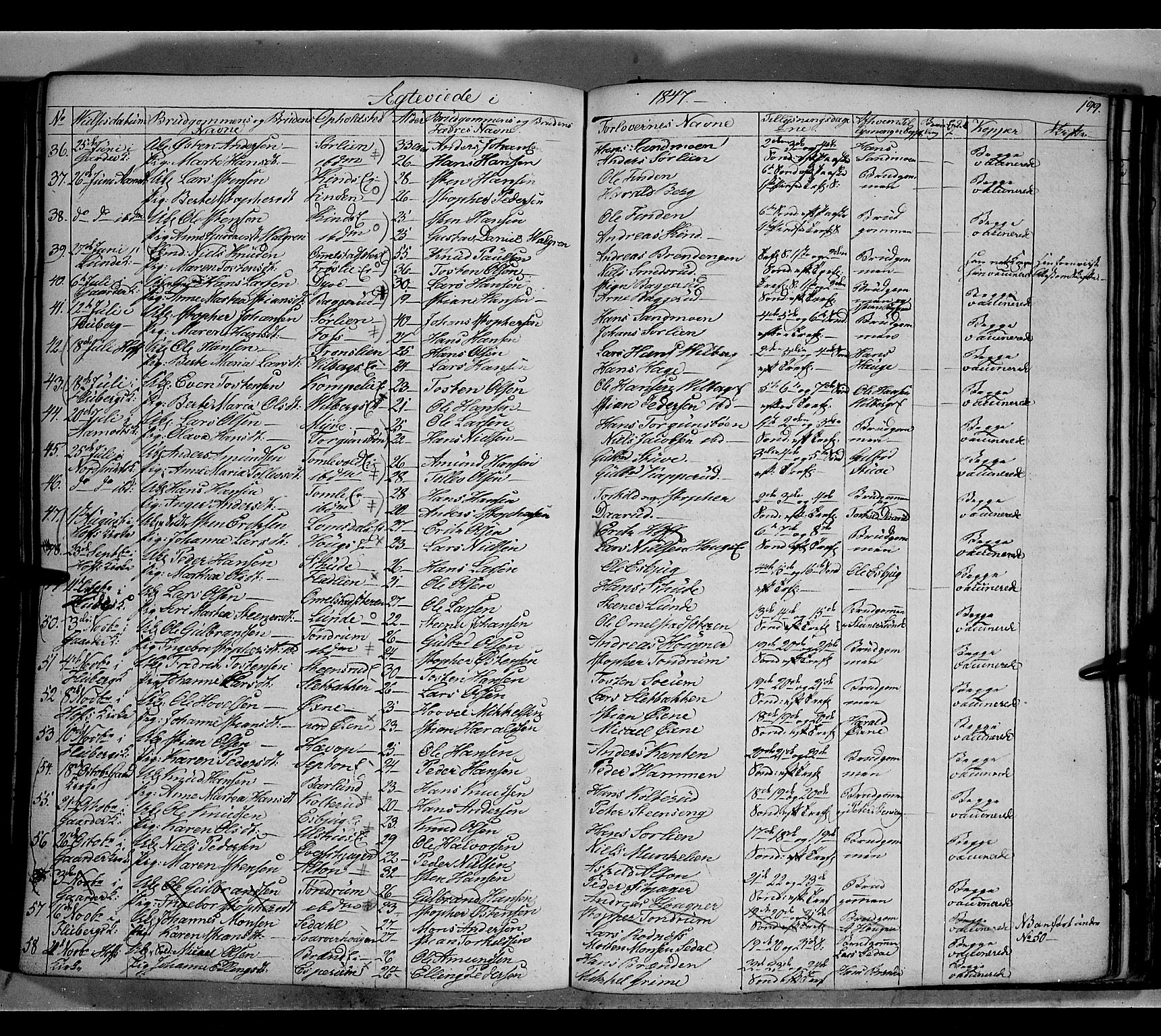 Land prestekontor, AV/SAH-PREST-120/H/Ha/Hab/L0002: Parish register (copy) no. 2, 1833-1849, p. 199