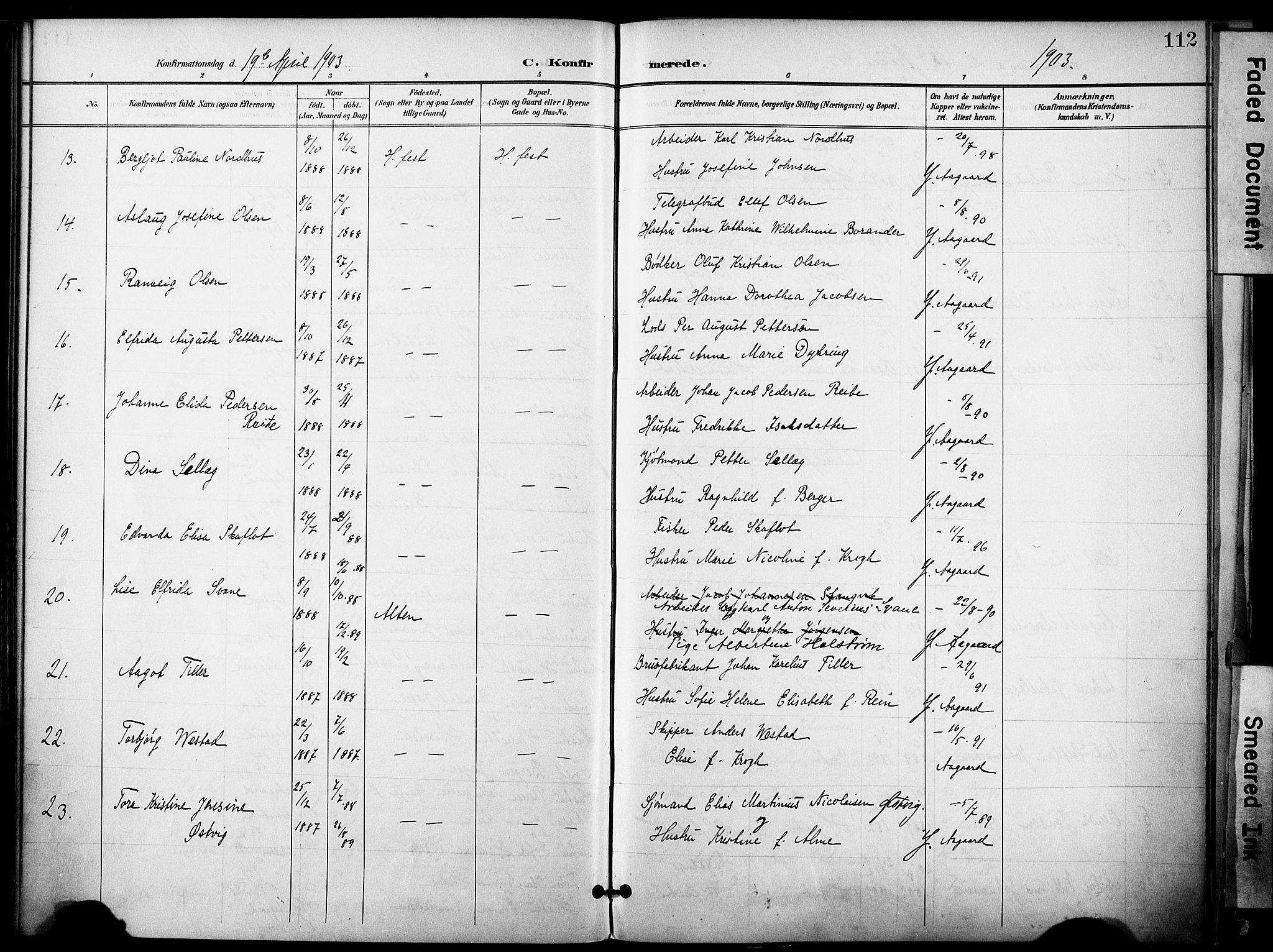 Hammerfest sokneprestkontor, AV/SATØ-S-1347/H/Ha/L0010.kirke: Parish register (official) no. 10, 1898-1905, p. 112