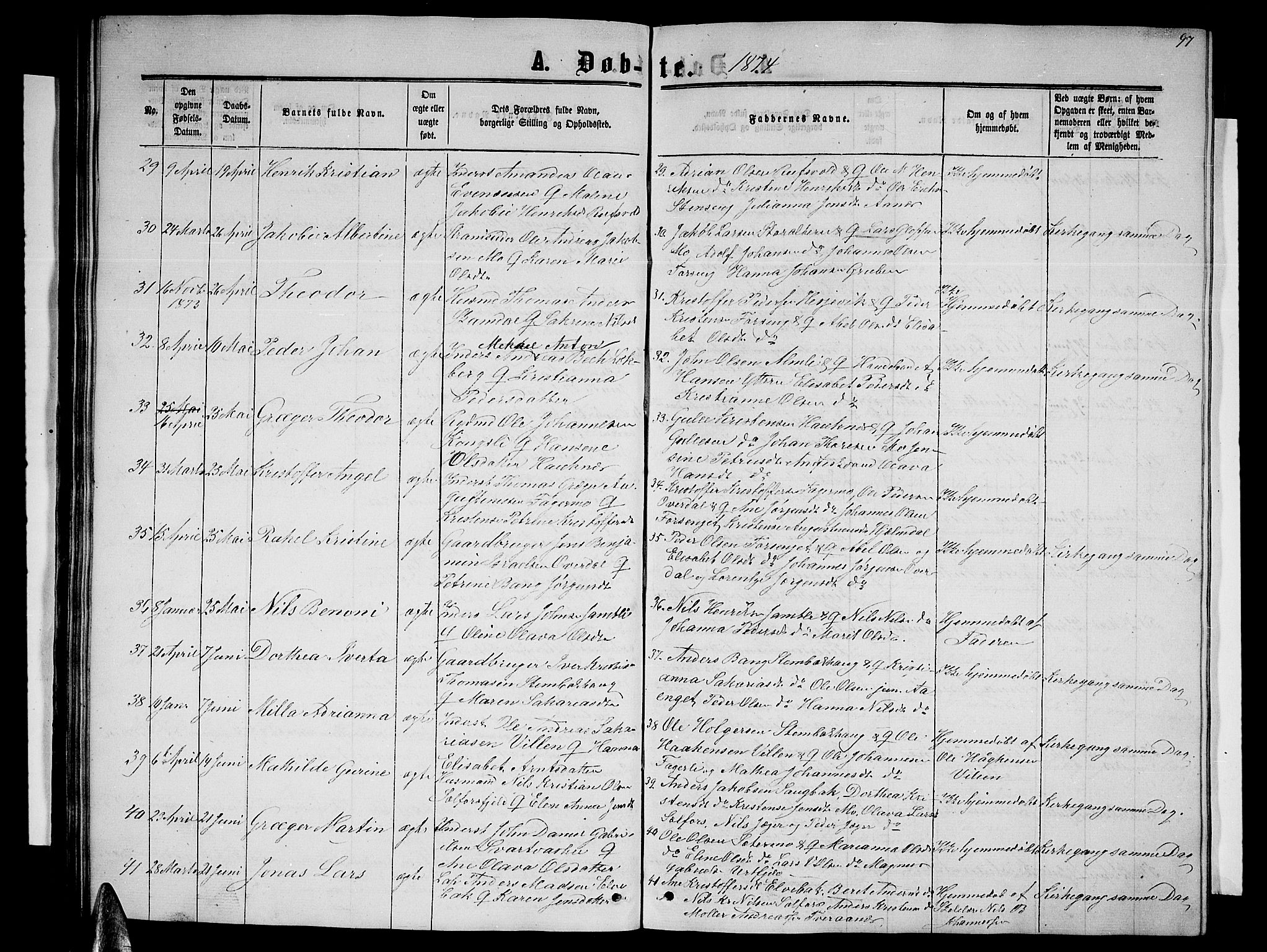 Ministerialprotokoller, klokkerbøker og fødselsregistre - Nordland, AV/SAT-A-1459/827/L0415: Parish register (copy) no. 827C04, 1864-1886, p. 97