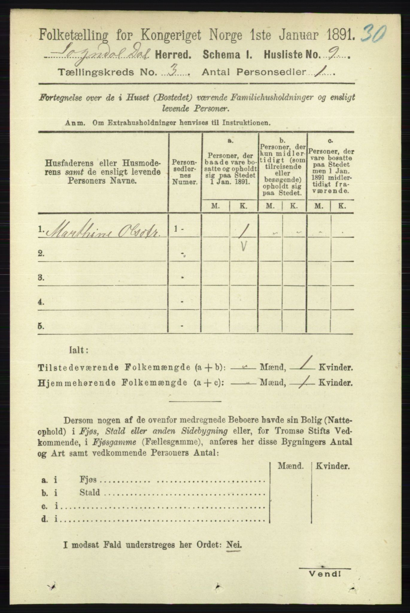 RA, 1891 census for 1111 Sokndal, 1891, p. 679