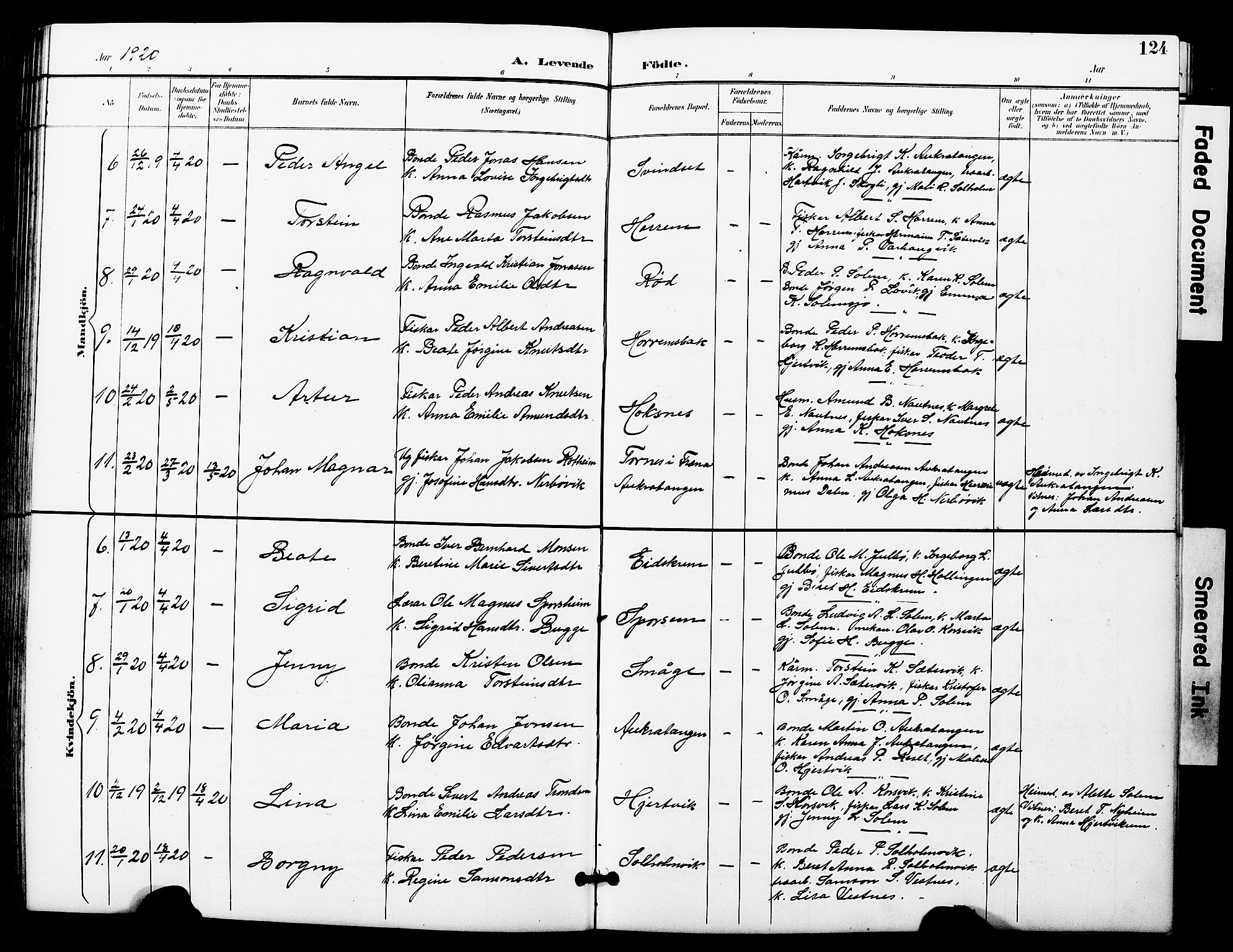 Ministerialprotokoller, klokkerbøker og fødselsregistre - Møre og Romsdal, AV/SAT-A-1454/560/L0725: Parish register (copy) no. 560C02, 1895-1930, p. 124