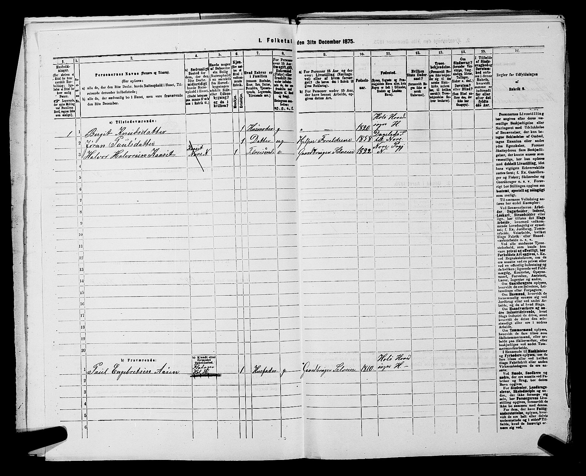 SAKO, 1875 census for 0633P Nore, 1875, p. 69