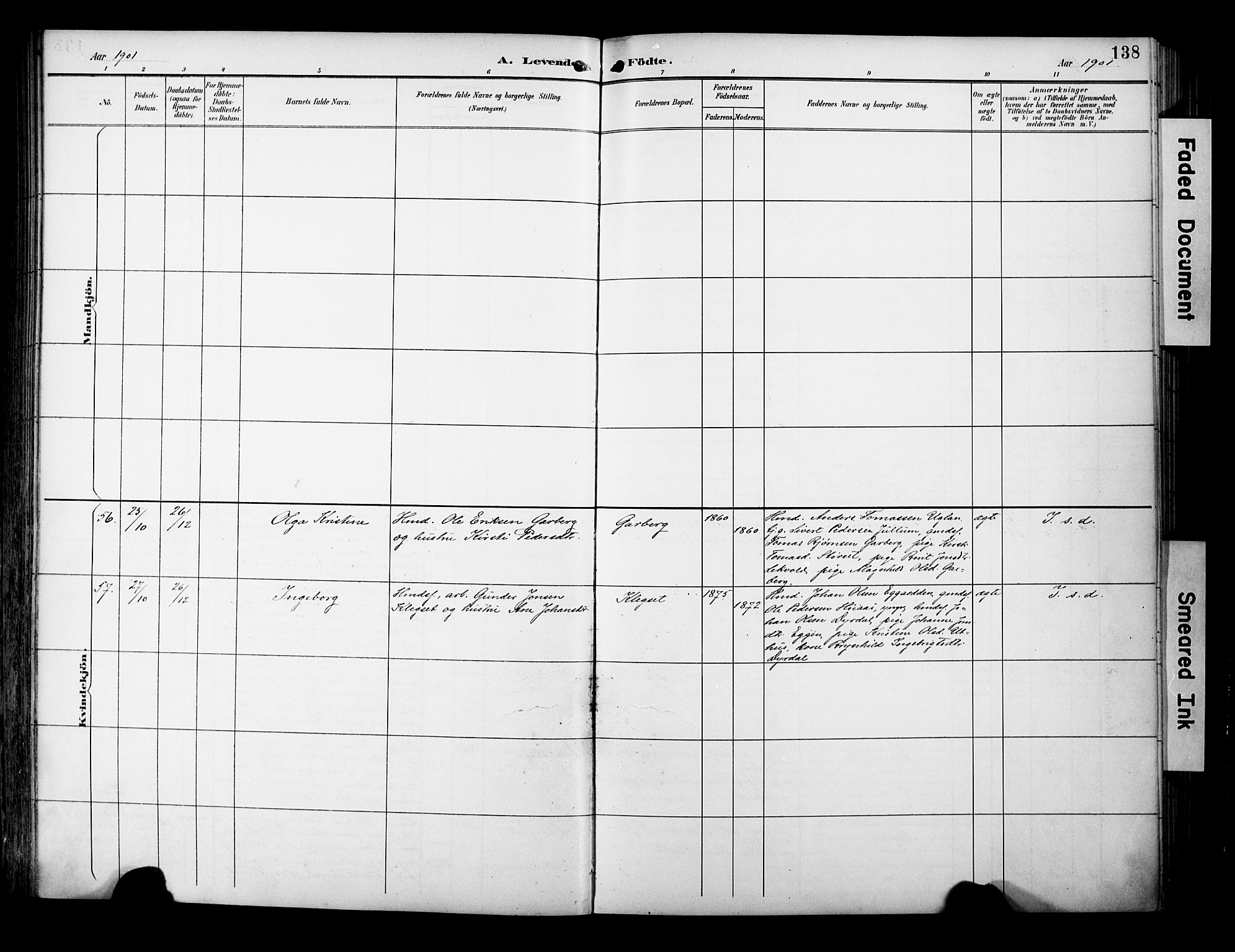 Ministerialprotokoller, klokkerbøker og fødselsregistre - Sør-Trøndelag, AV/SAT-A-1456/695/L1149: Parish register (official) no. 695A09, 1891-1902, p. 138