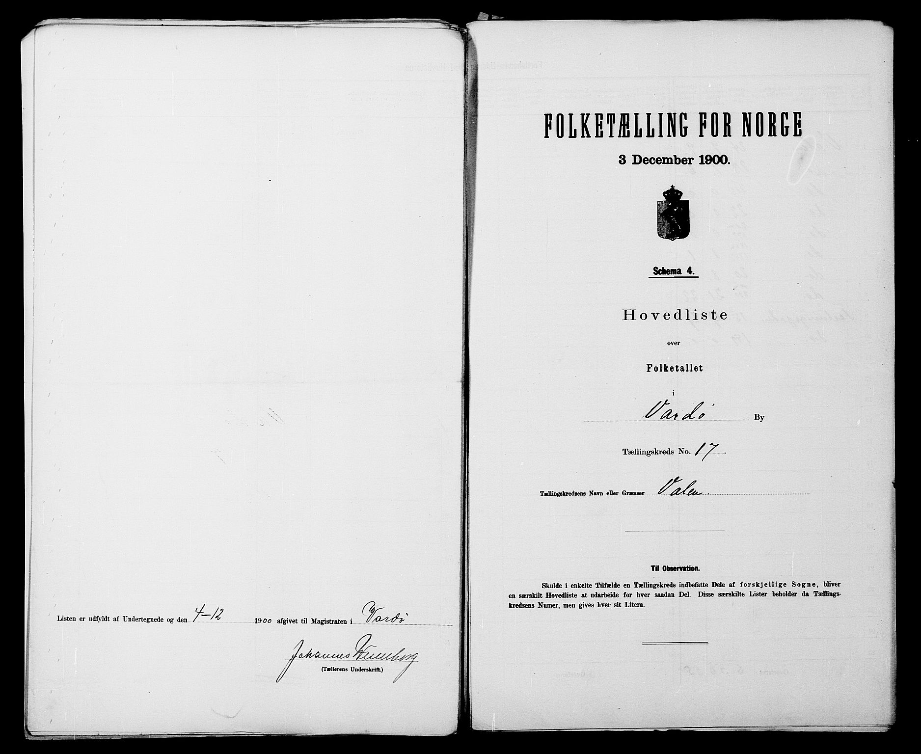 SATØ, 1900 census for Vardø, 1900, p. 36