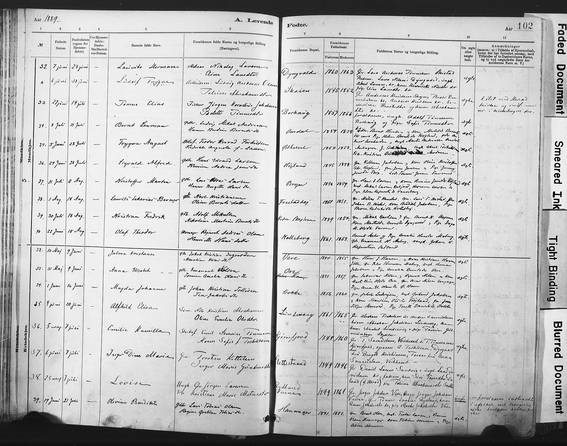 Lista sokneprestkontor, AV/SAK-1111-0027/F/Fa/L0012: Parish register (official) no. A 12, 1879-1903, p. 102