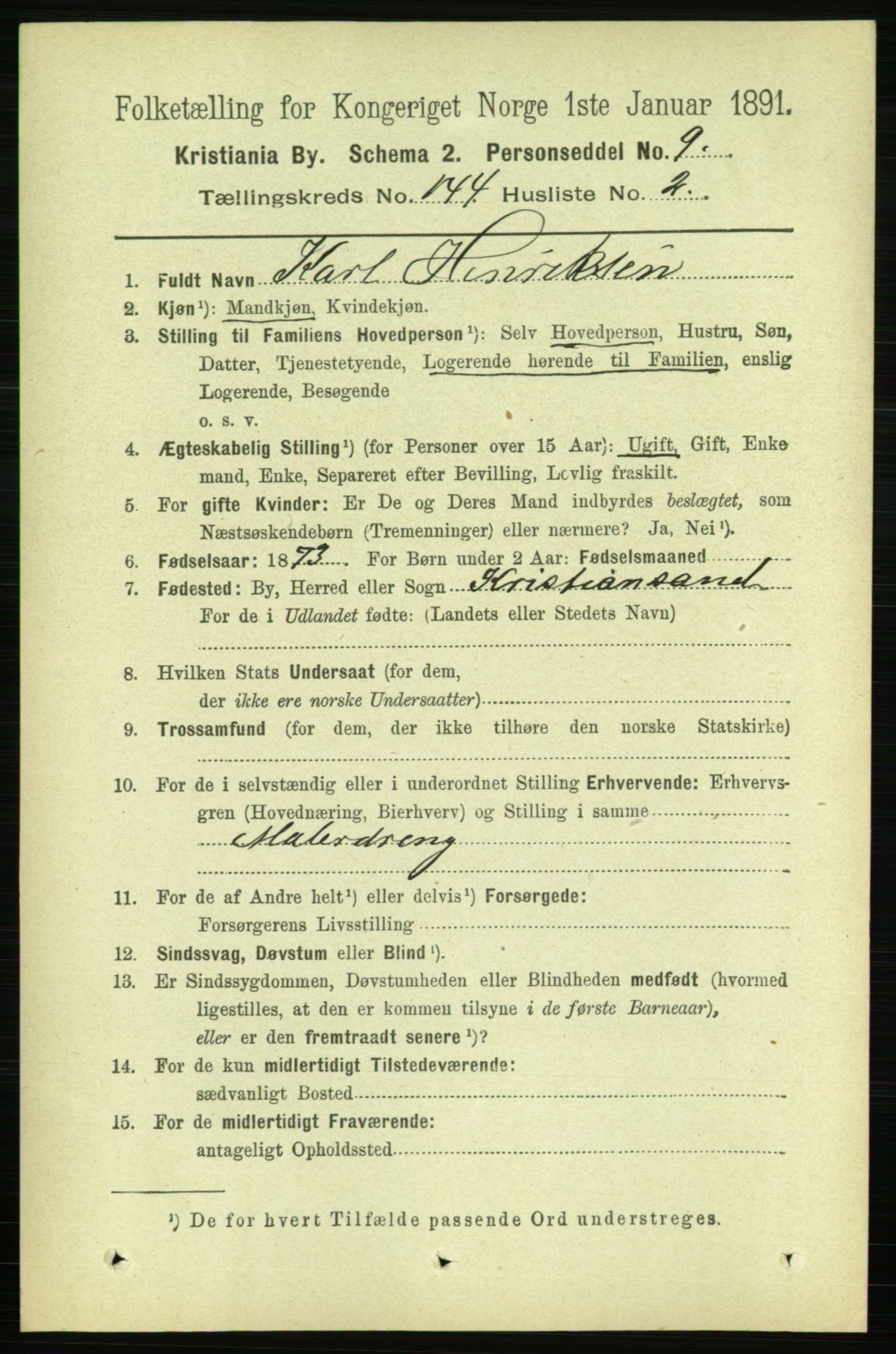 RA, 1891 census for 0301 Kristiania, 1891, p. 79043