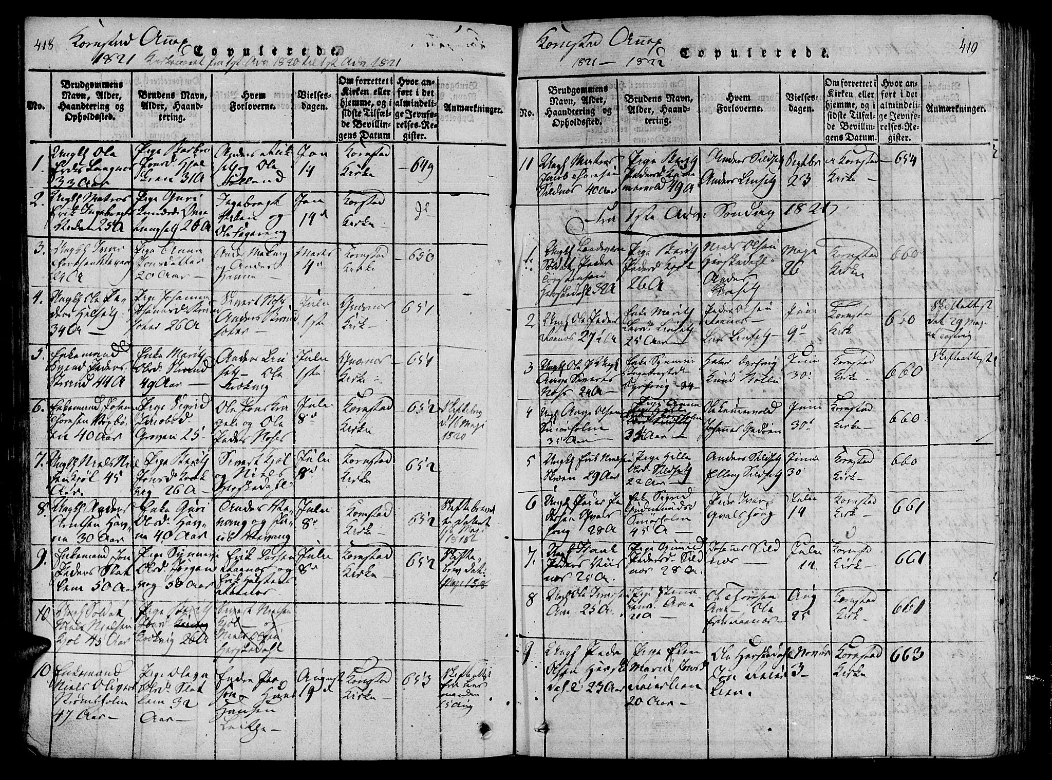 Ministerialprotokoller, klokkerbøker og fødselsregistre - Møre og Romsdal, SAT/A-1454/568/L0800: Parish register (official) no. 568A09 /3, 1820-1830, p. 418-419